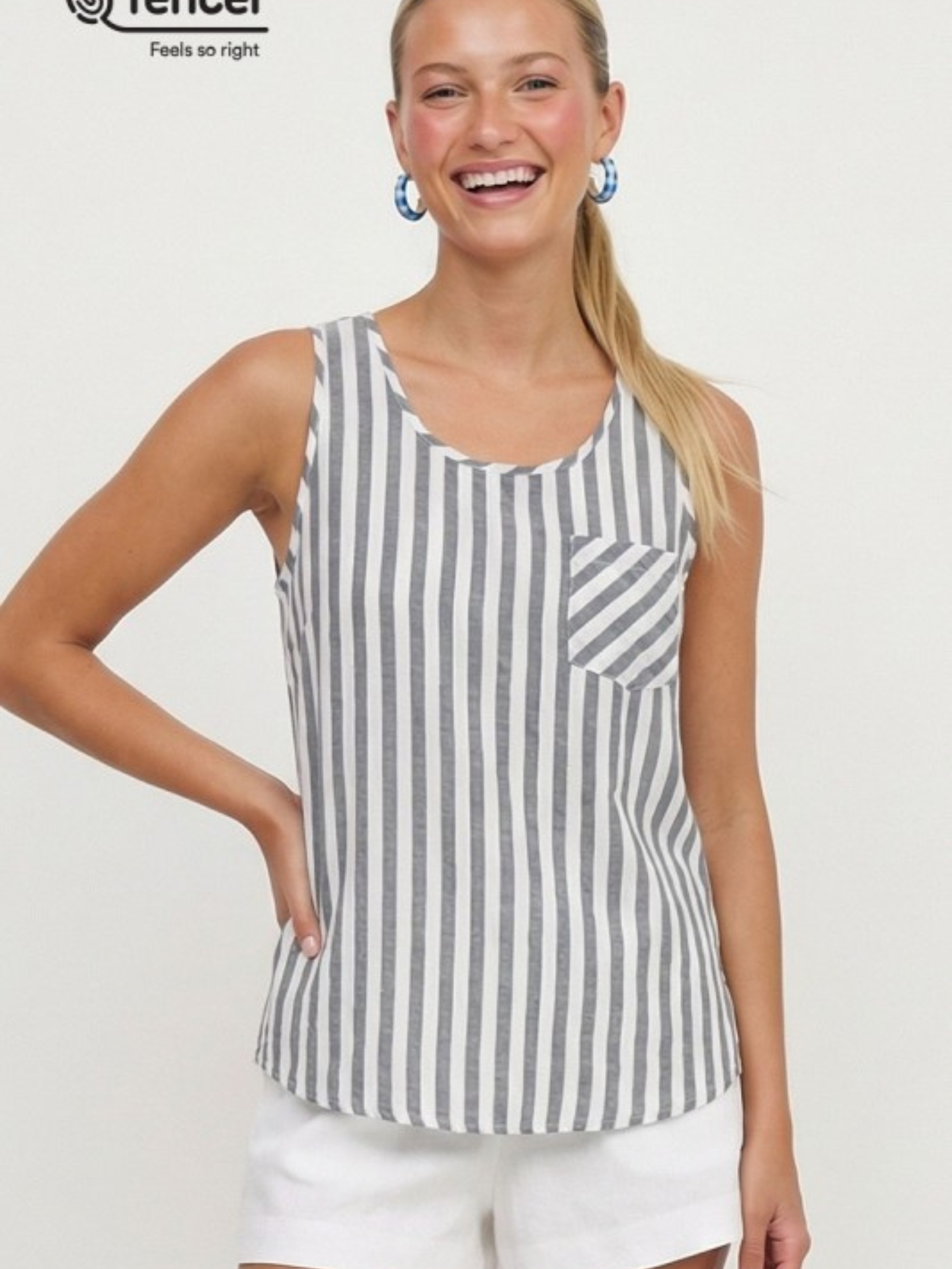 Clara Tencel Striped Tank
