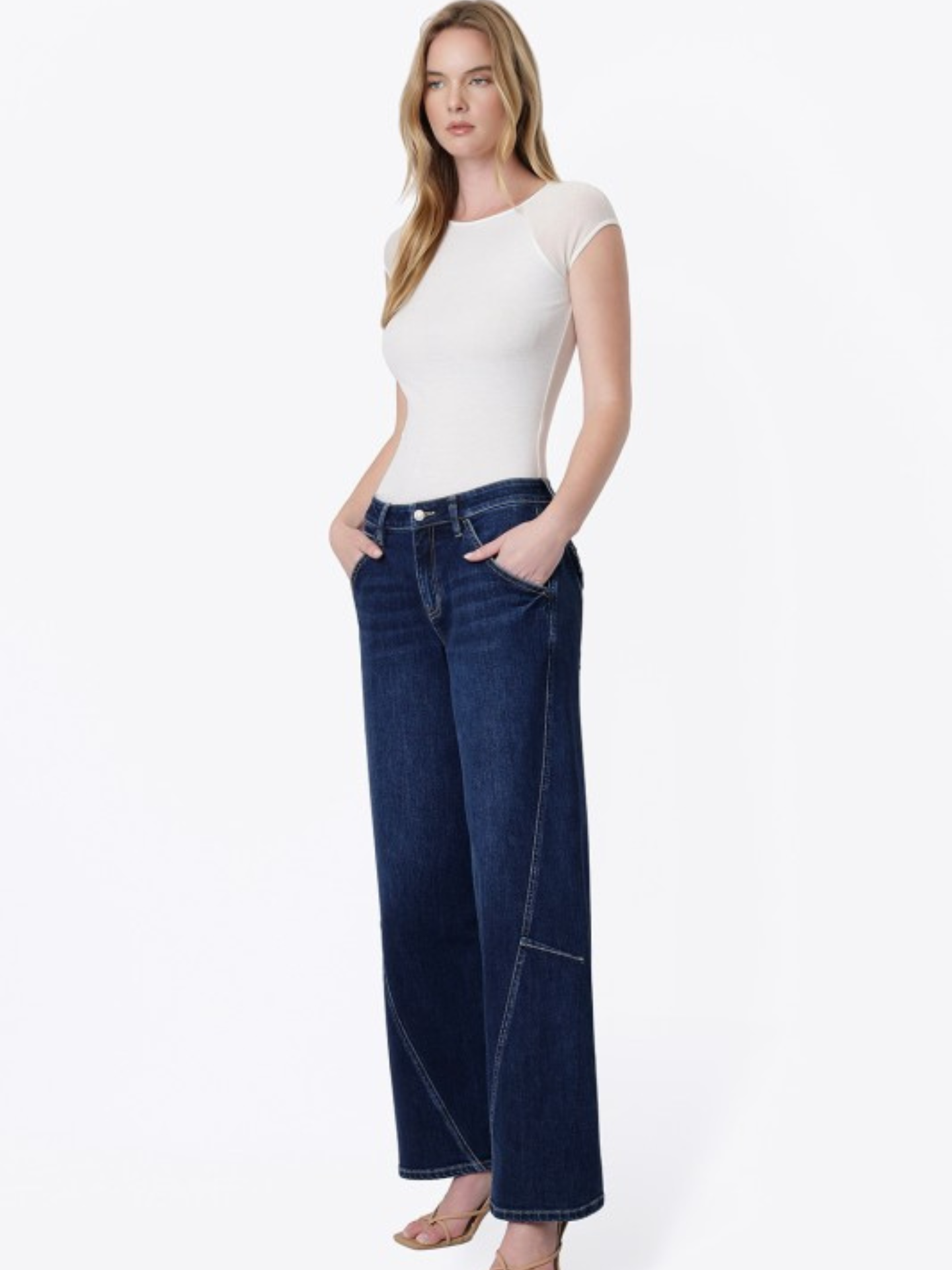 Dark Barrel Denim with Statement Pockets
