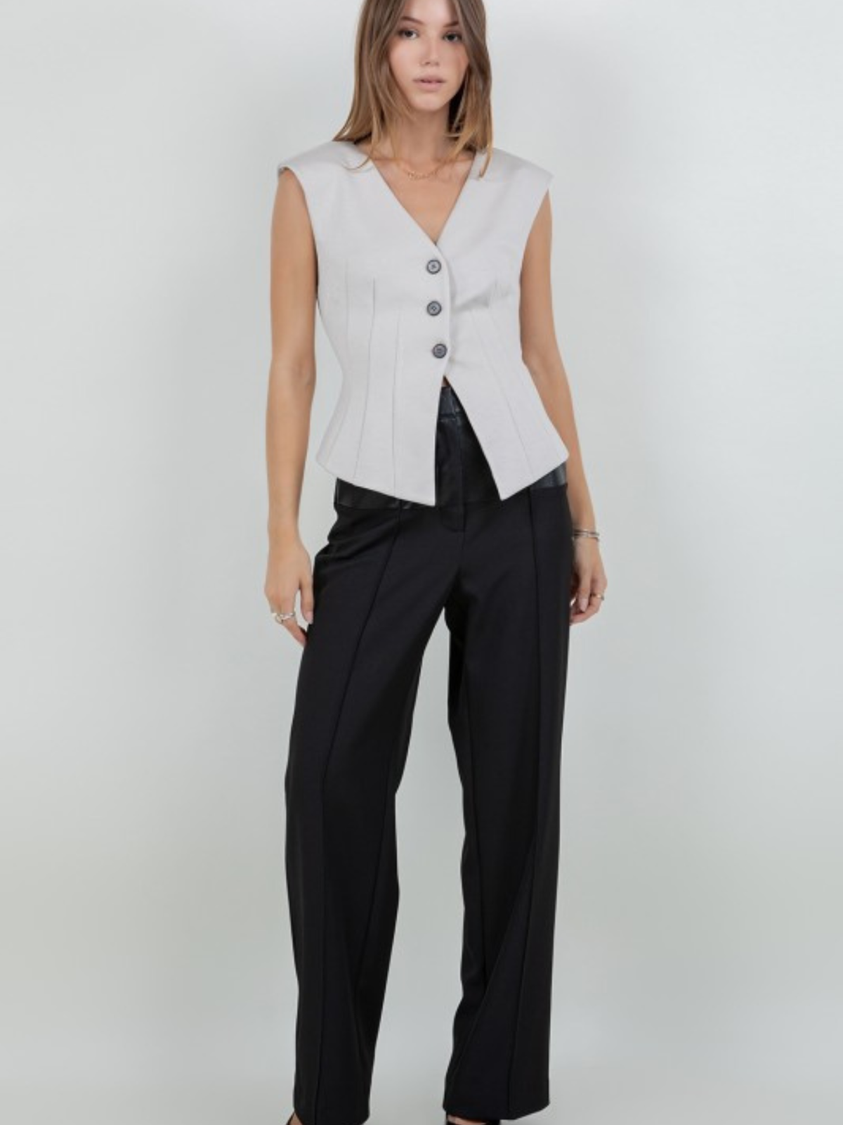Ponte Button Up Vest