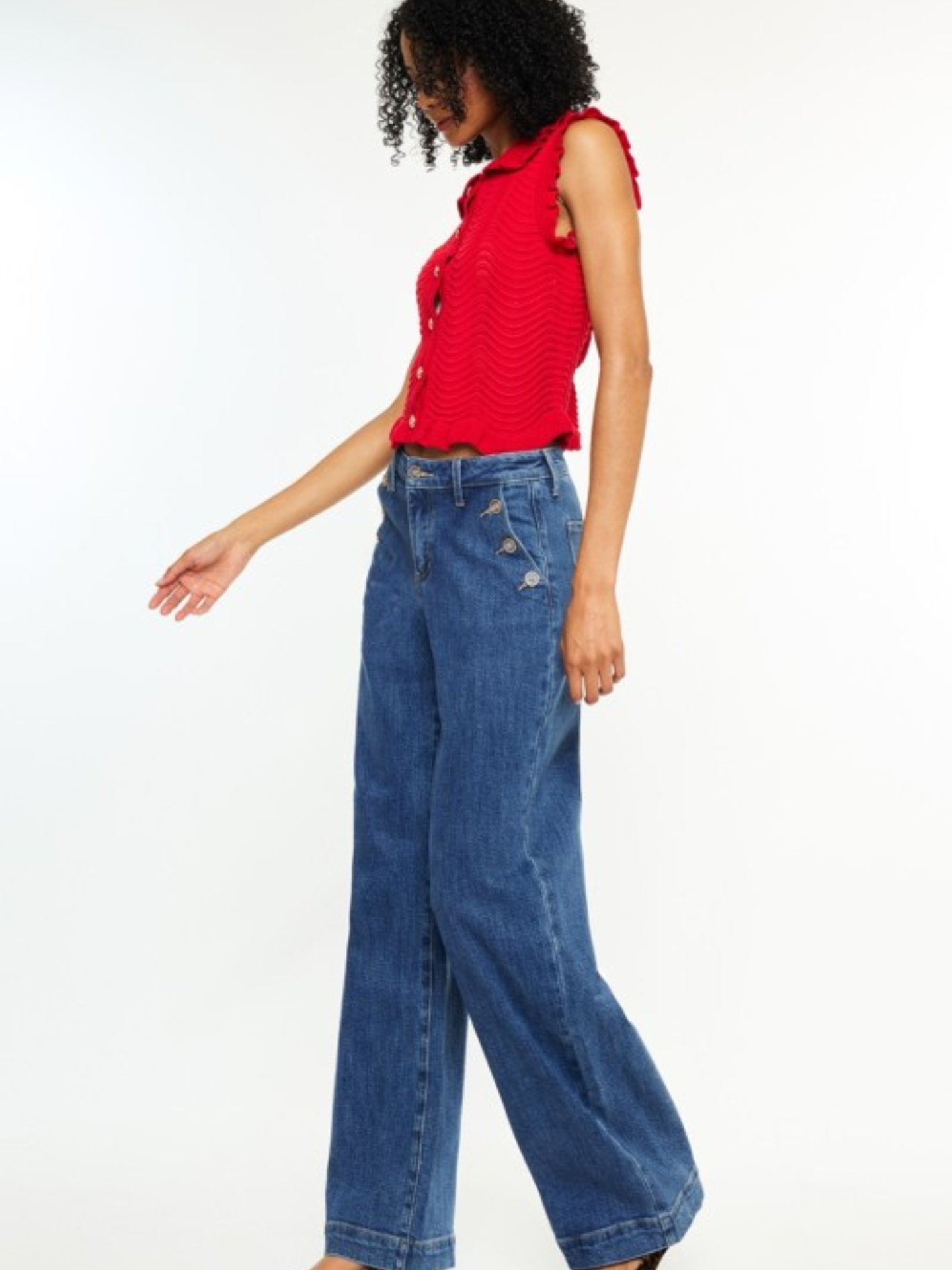 Dark Wash Denim Trousers - Mimi & Rae