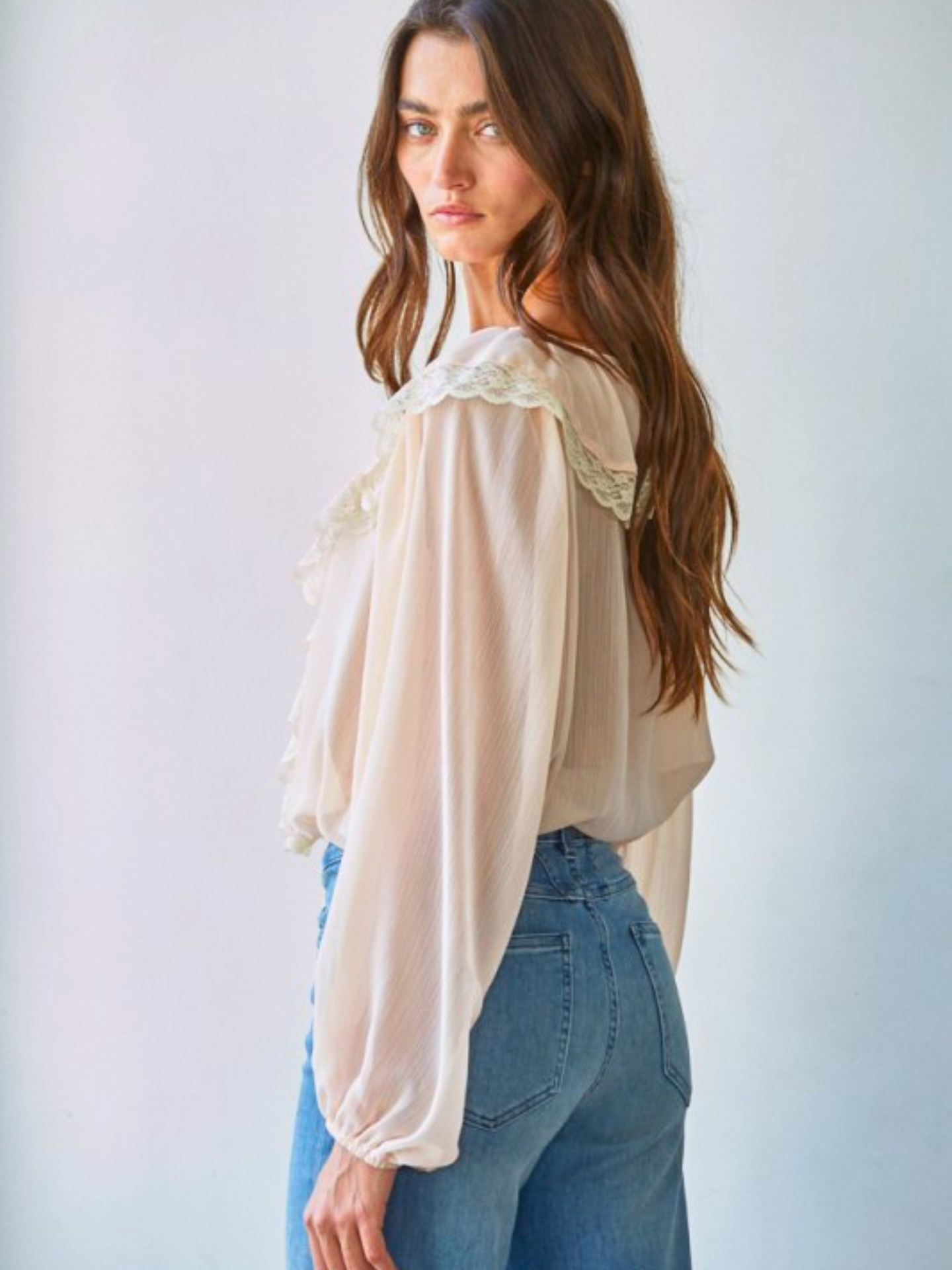 Gwenyth Chiffon and Lace Blouse