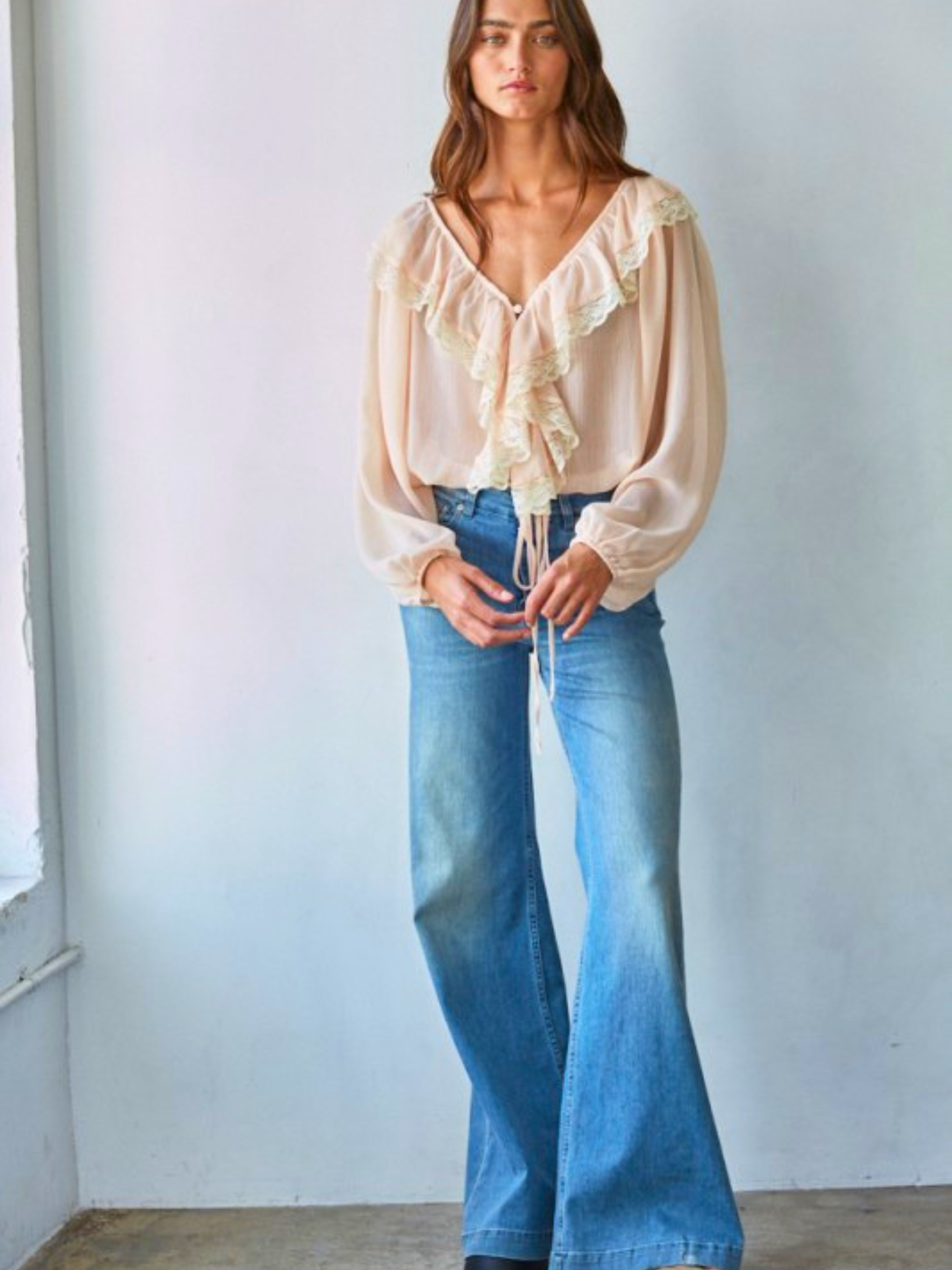 Gwenyth Chiffon and Lace Blouse