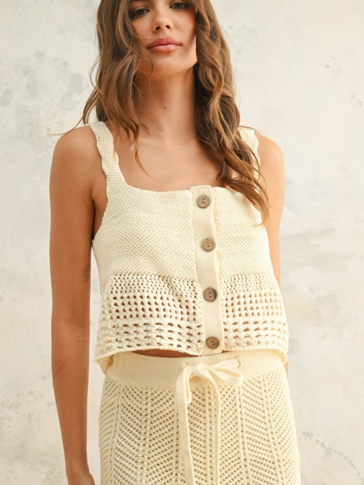 Cropped Crochet Knit Tank - Mimi & Rae