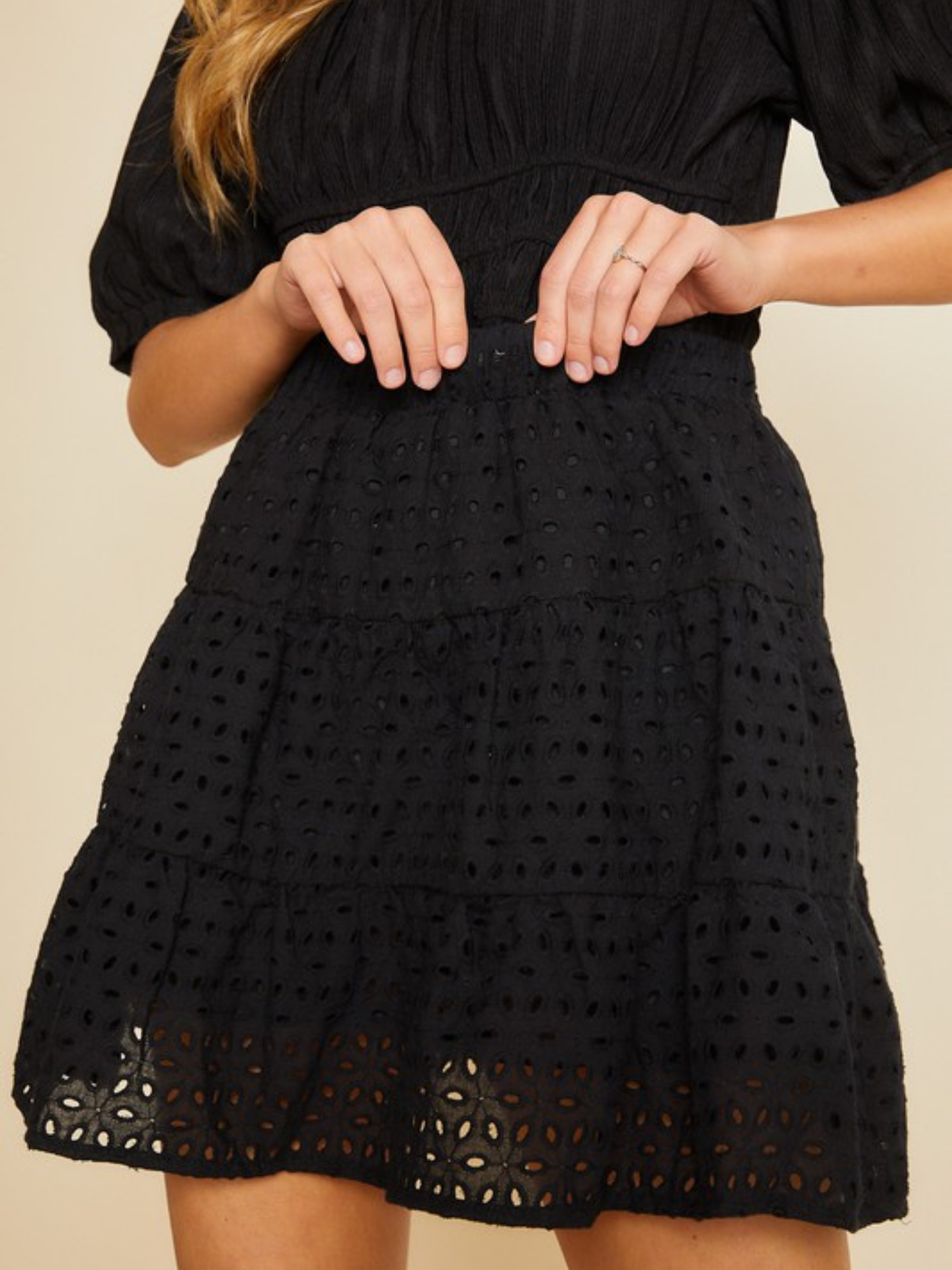 Eyelet Flirty Mini Skirt - Mimi & Rae