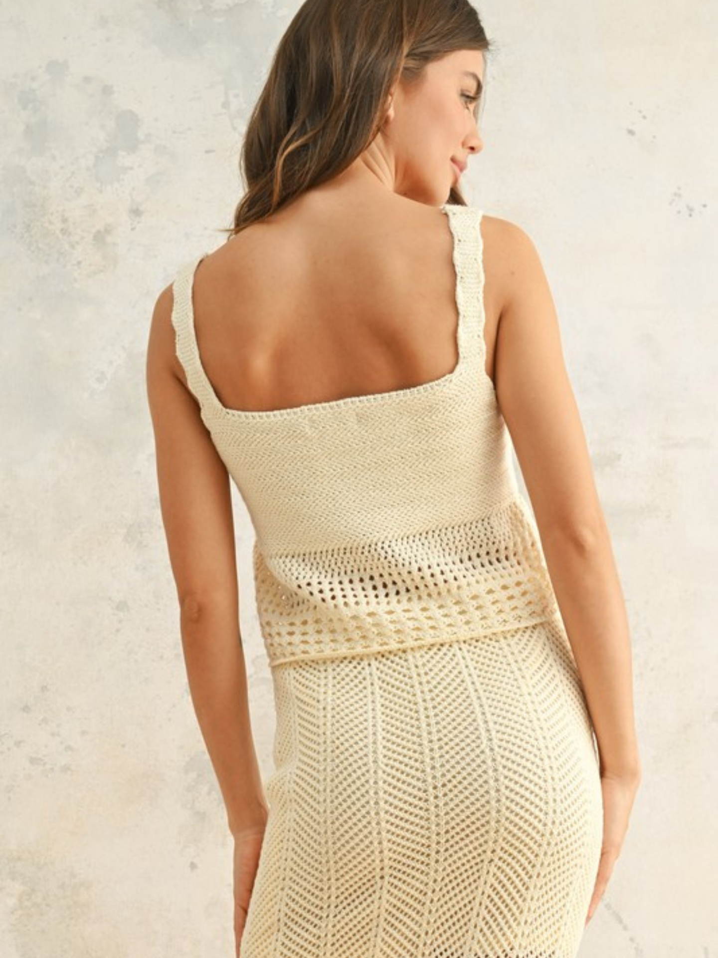 Cropped Crochet Knit Tank - Mimi & Rae