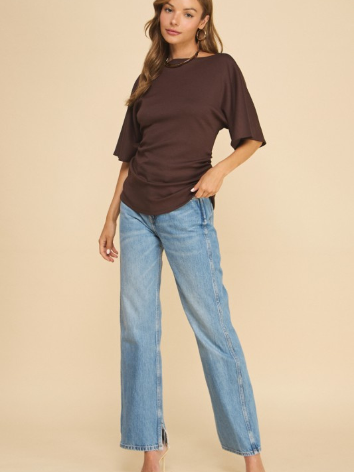 Elise Side Ruched Top