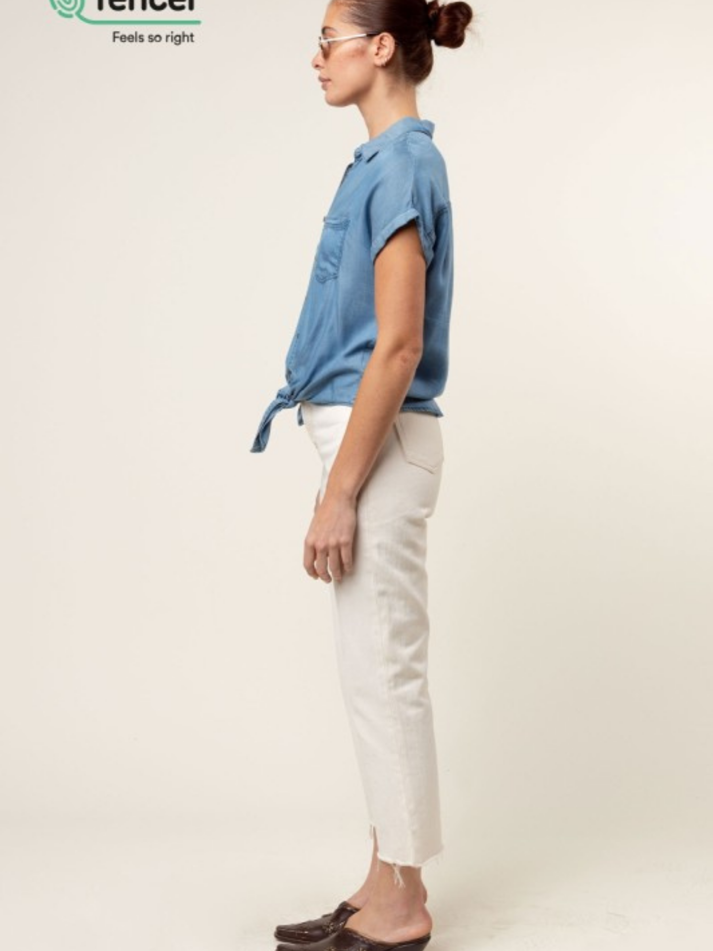 Tie Front Tencel Button Down - Mimi & Rae