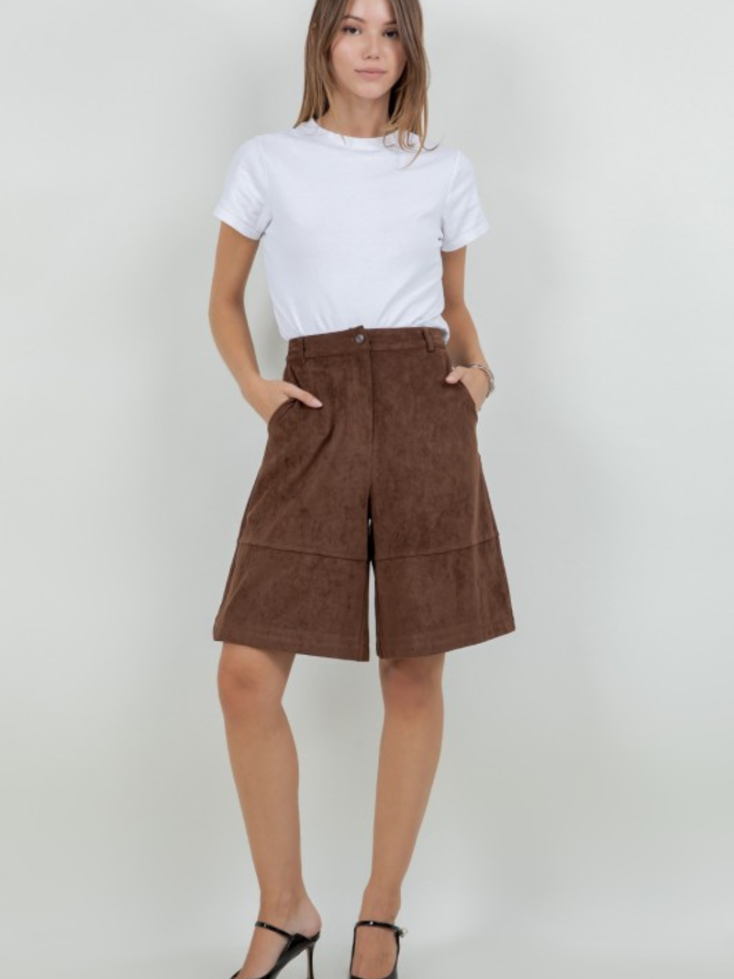 Olivia Faux Suede Bermuda Short