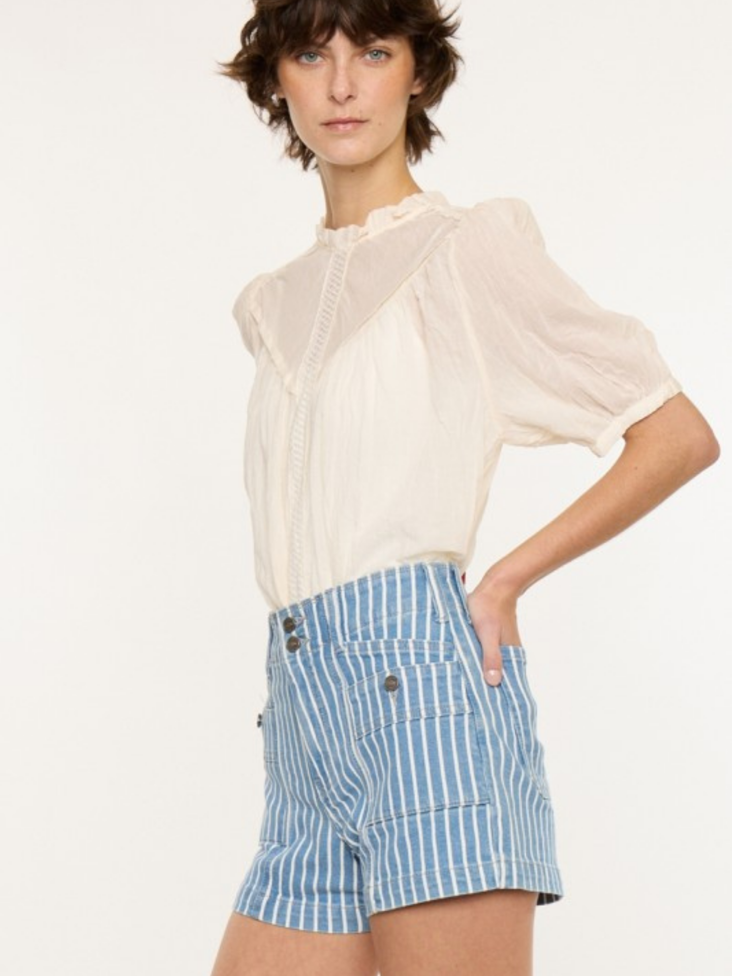 Kacey Stripe Utility Short