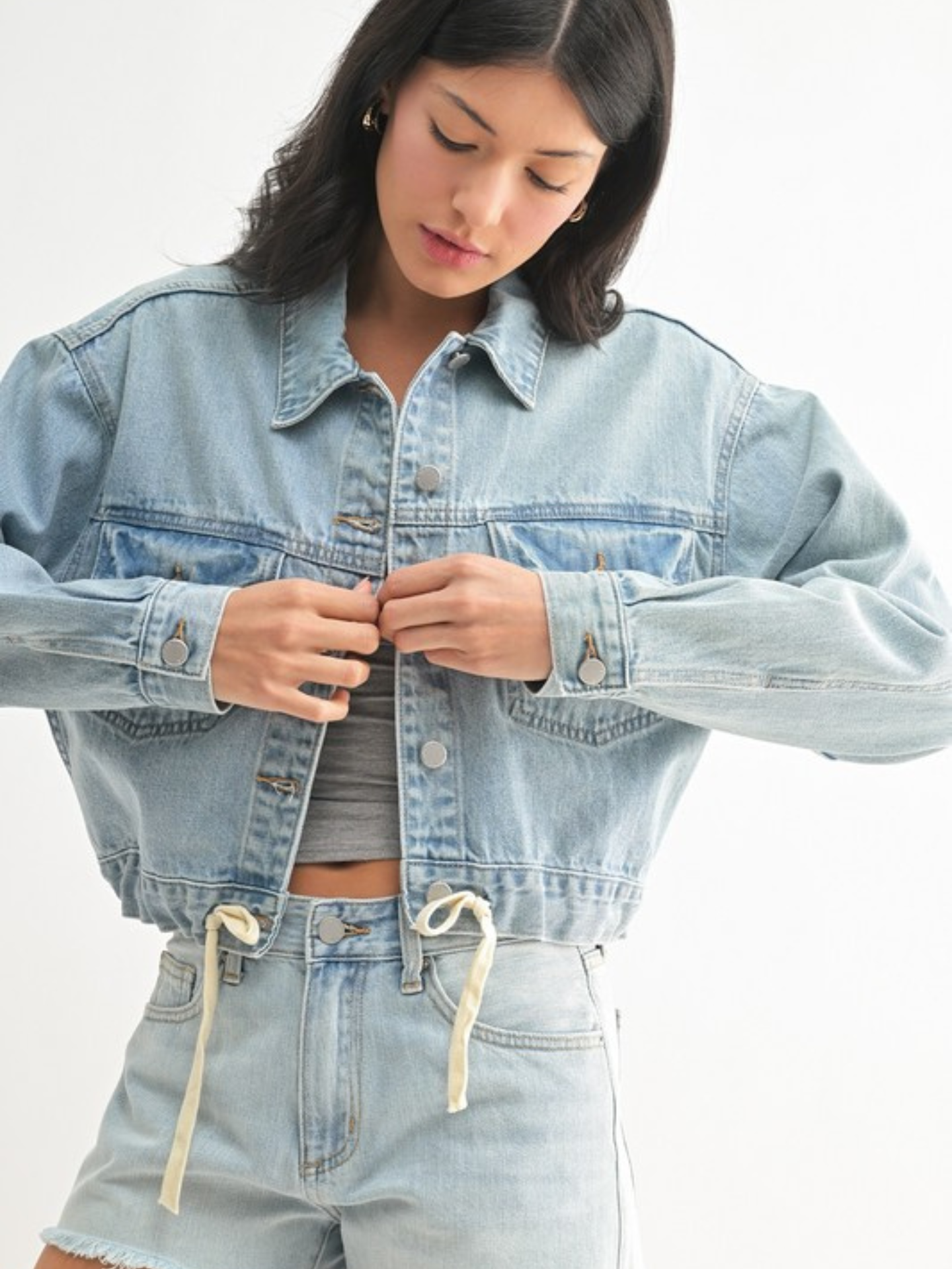 Tied Waist Denim Jacket