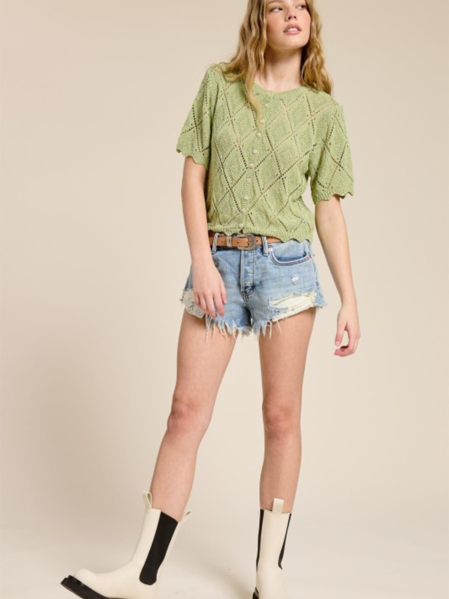 Stella Pointelle Knit Cardigan