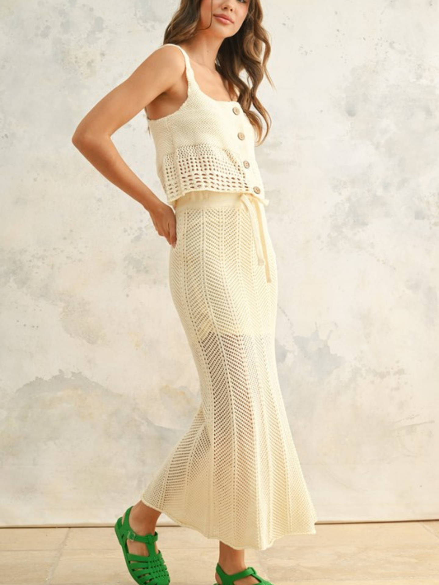 Cropped Crochet Knit Tank - Mimi & Rae