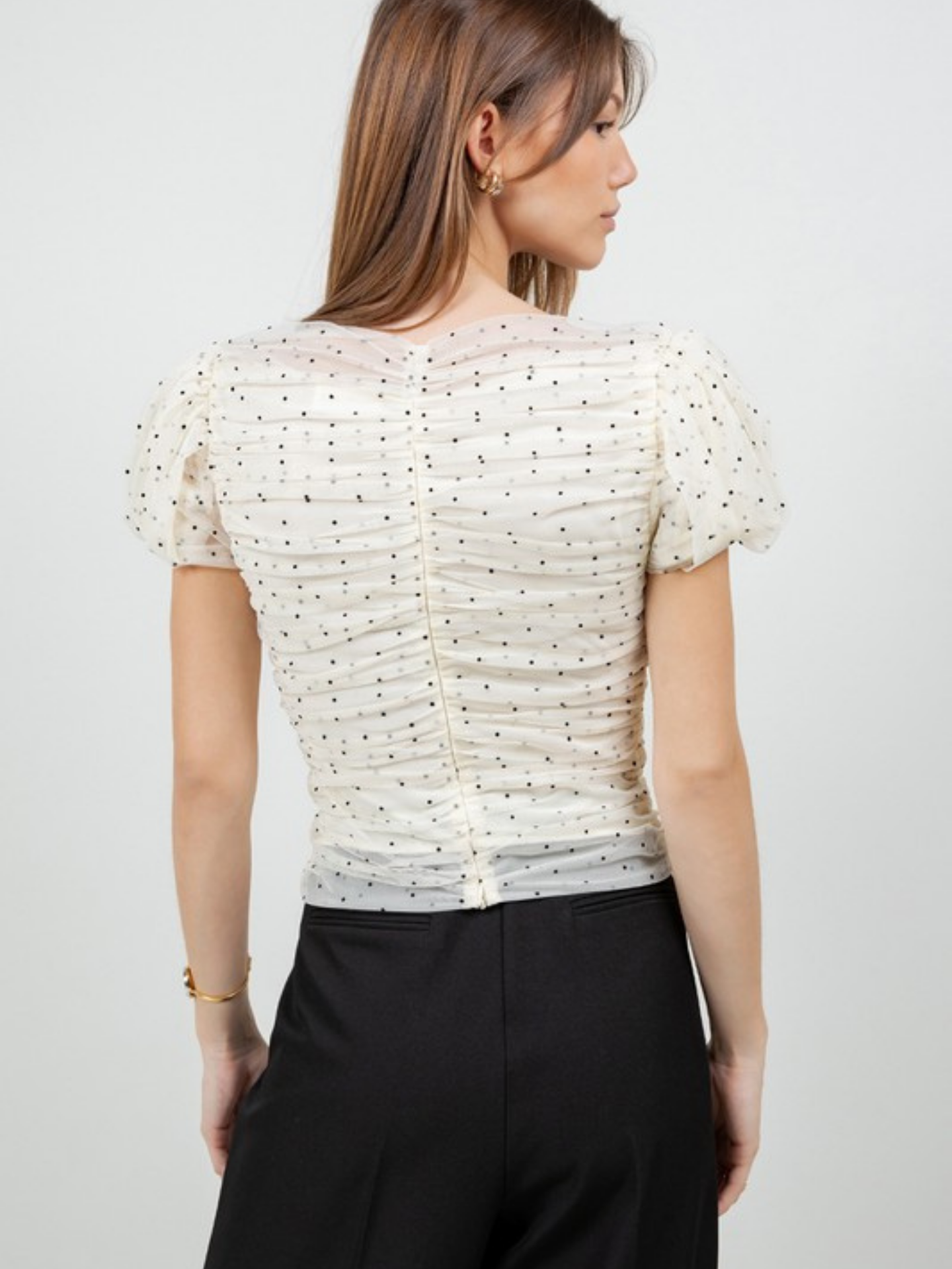 Mesh Polka Dot Blouse - Mimi & Rae
