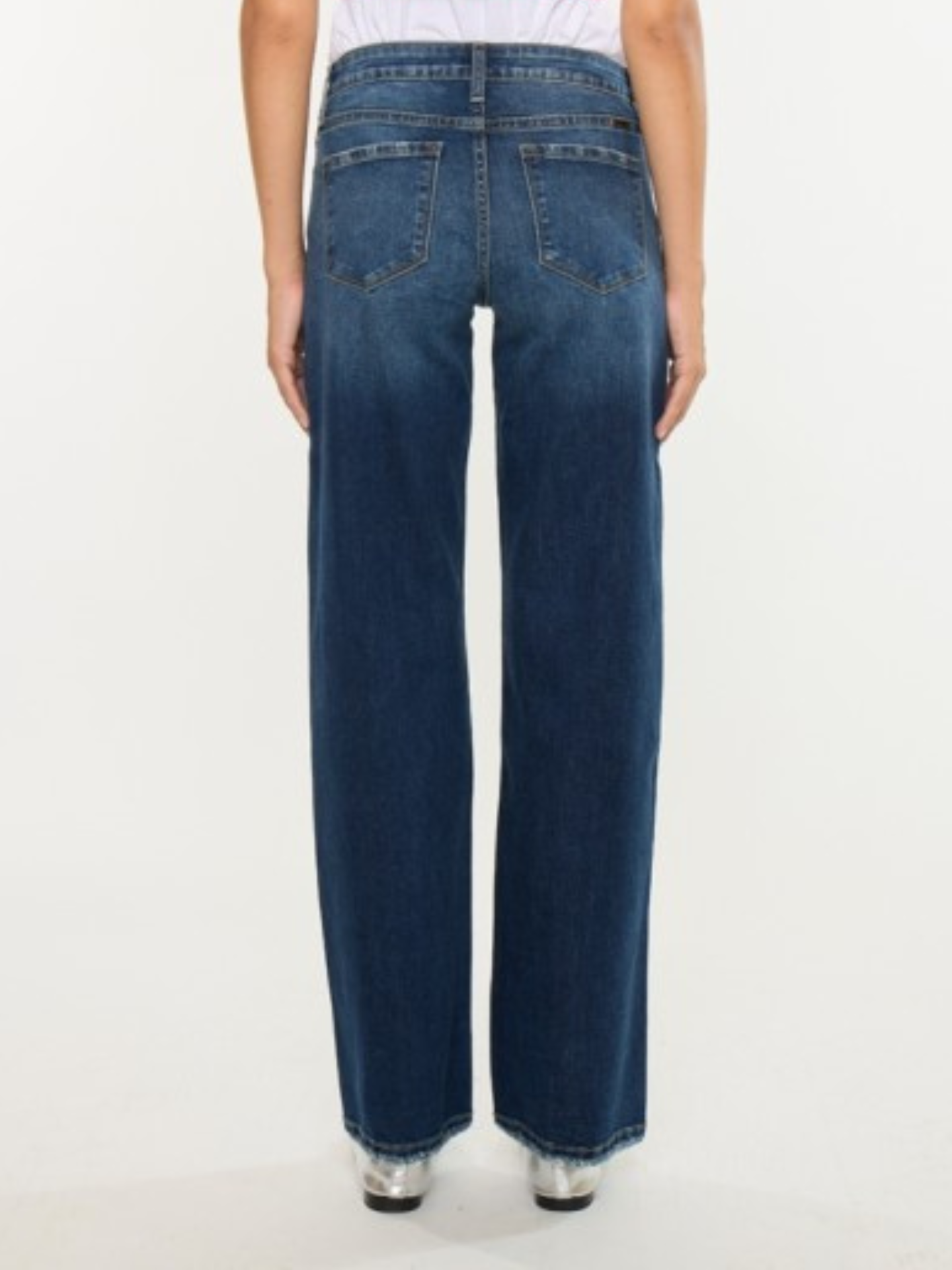 Dark Mid Rise Wide Leg Denim - Mimi & Rae