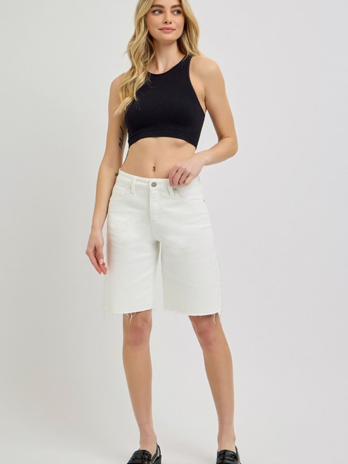 White Bermuda Shorts - Mimi & Rae