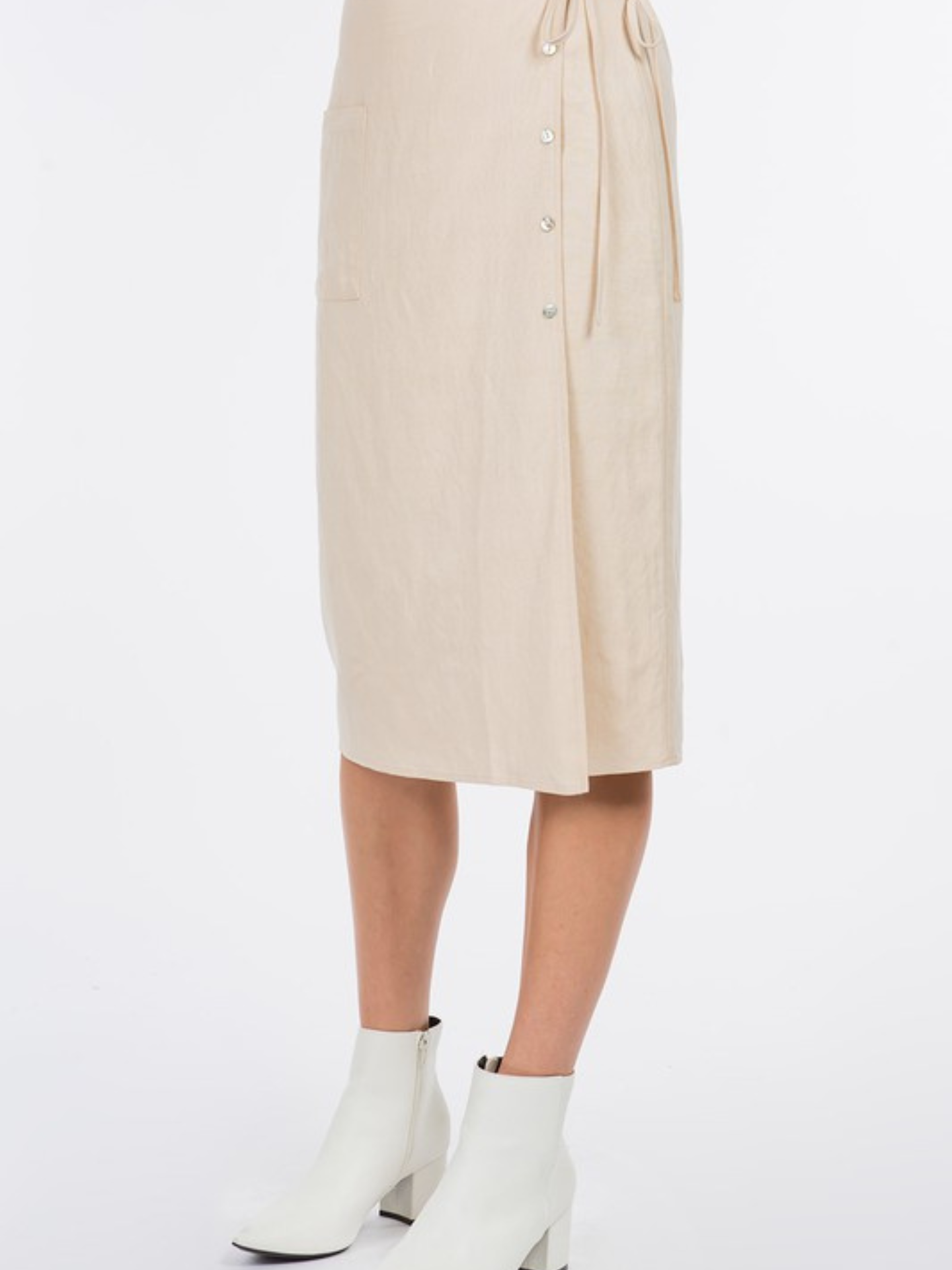 Linen Wrap Midi Skirt - Mimi & Rae
