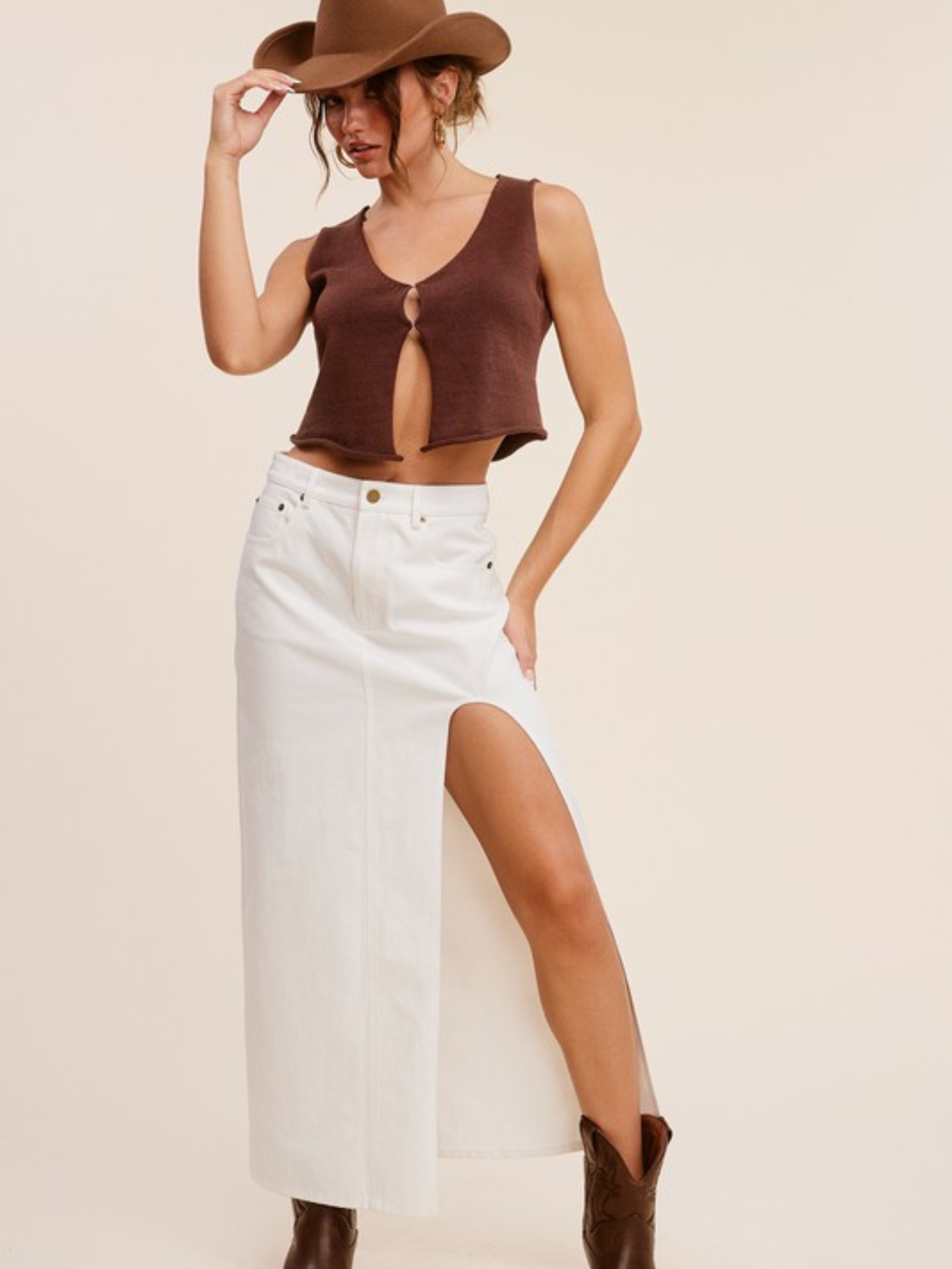 Vivian Denim Maxi Skirt