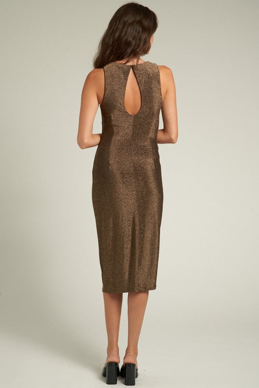 Ruched Glitter Dress - Mimi & Rae