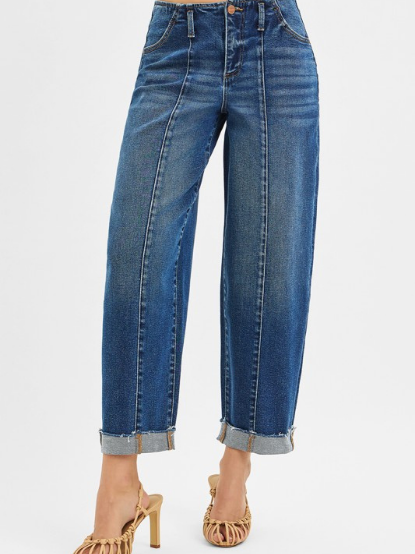 Dark Wash Barrel Denim