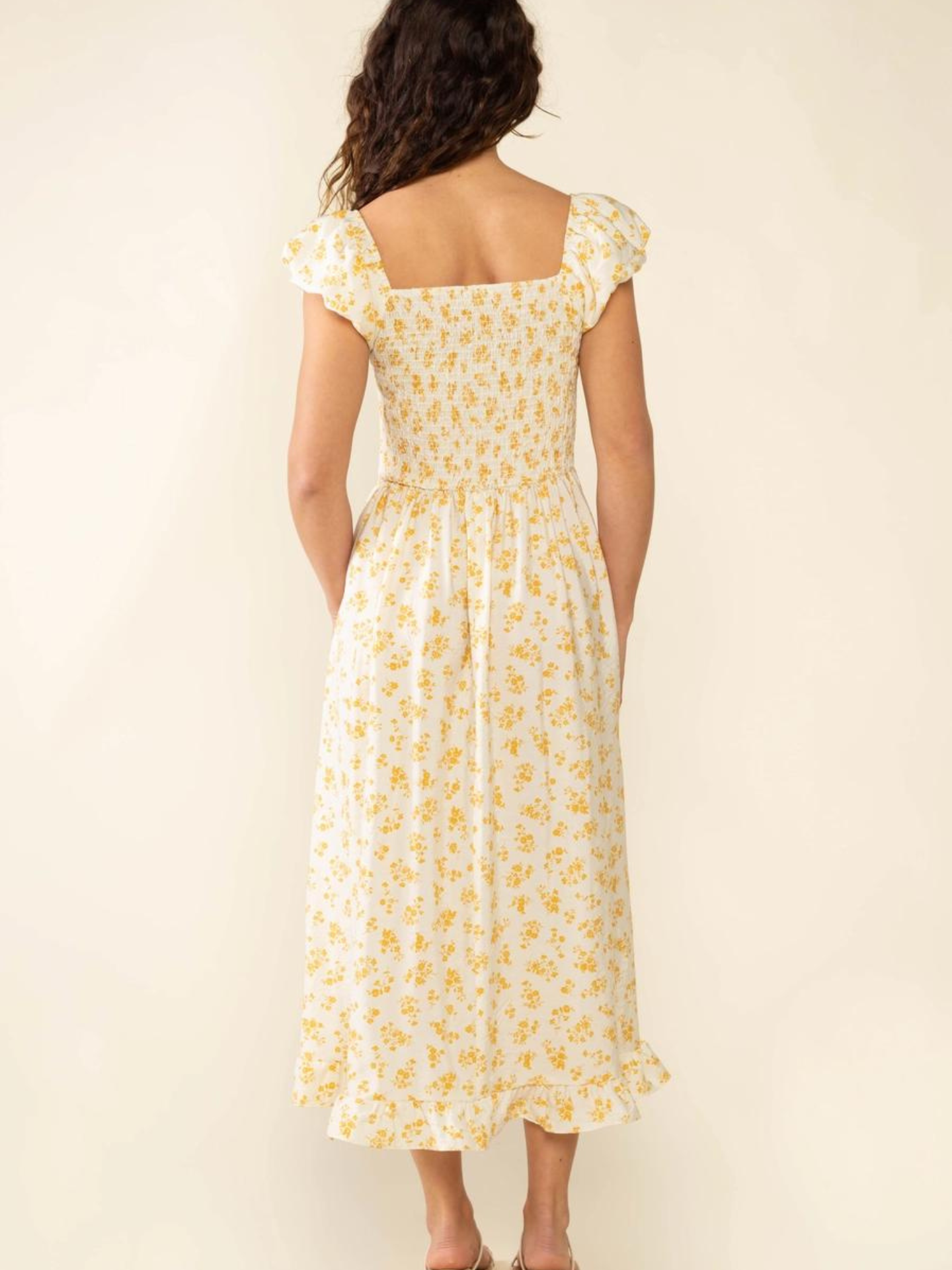 Floral Smocked Midi Dress - Mimi & Rae