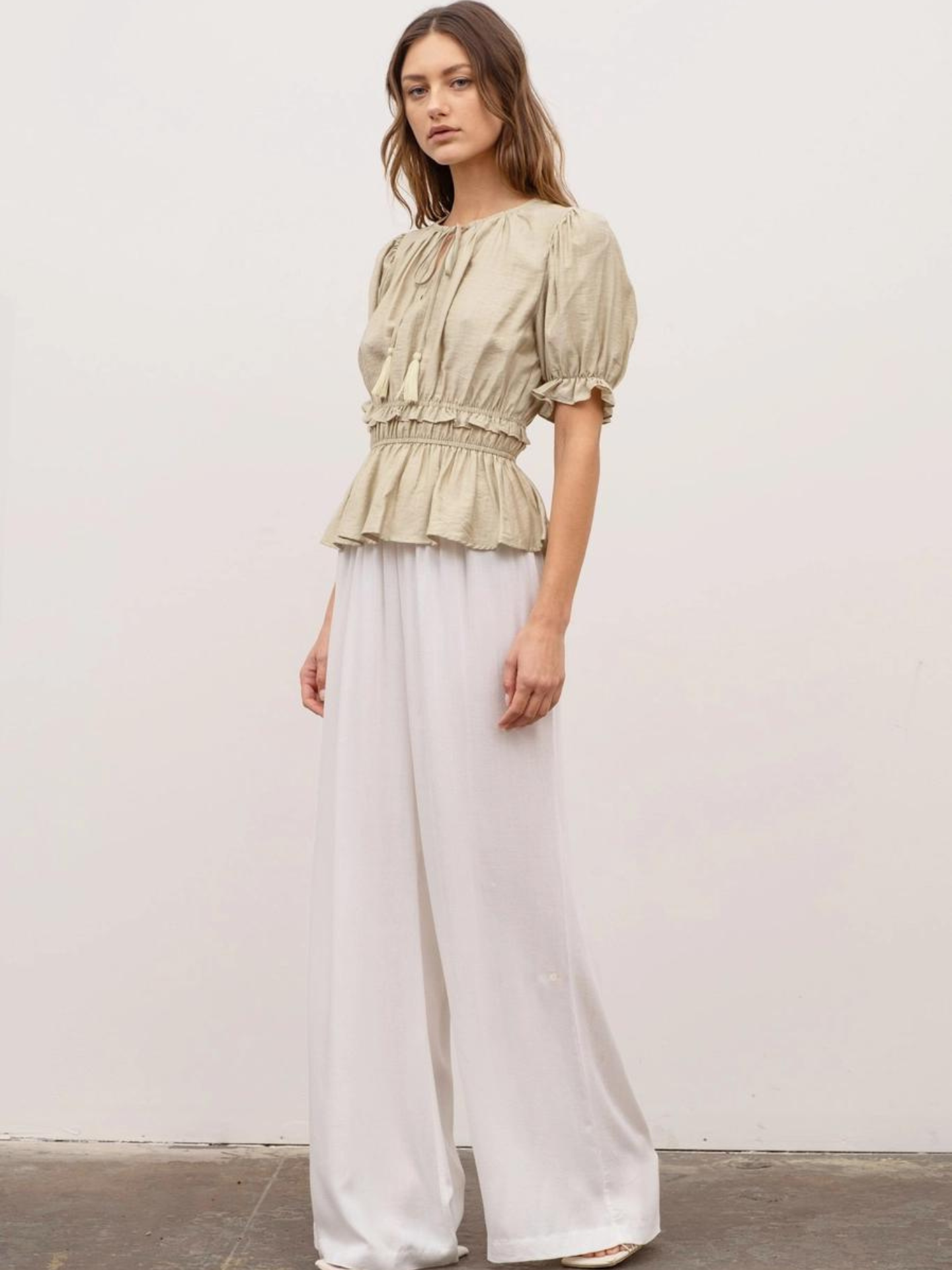 Tassle Tie Ruffle Top - Mimi & Rae