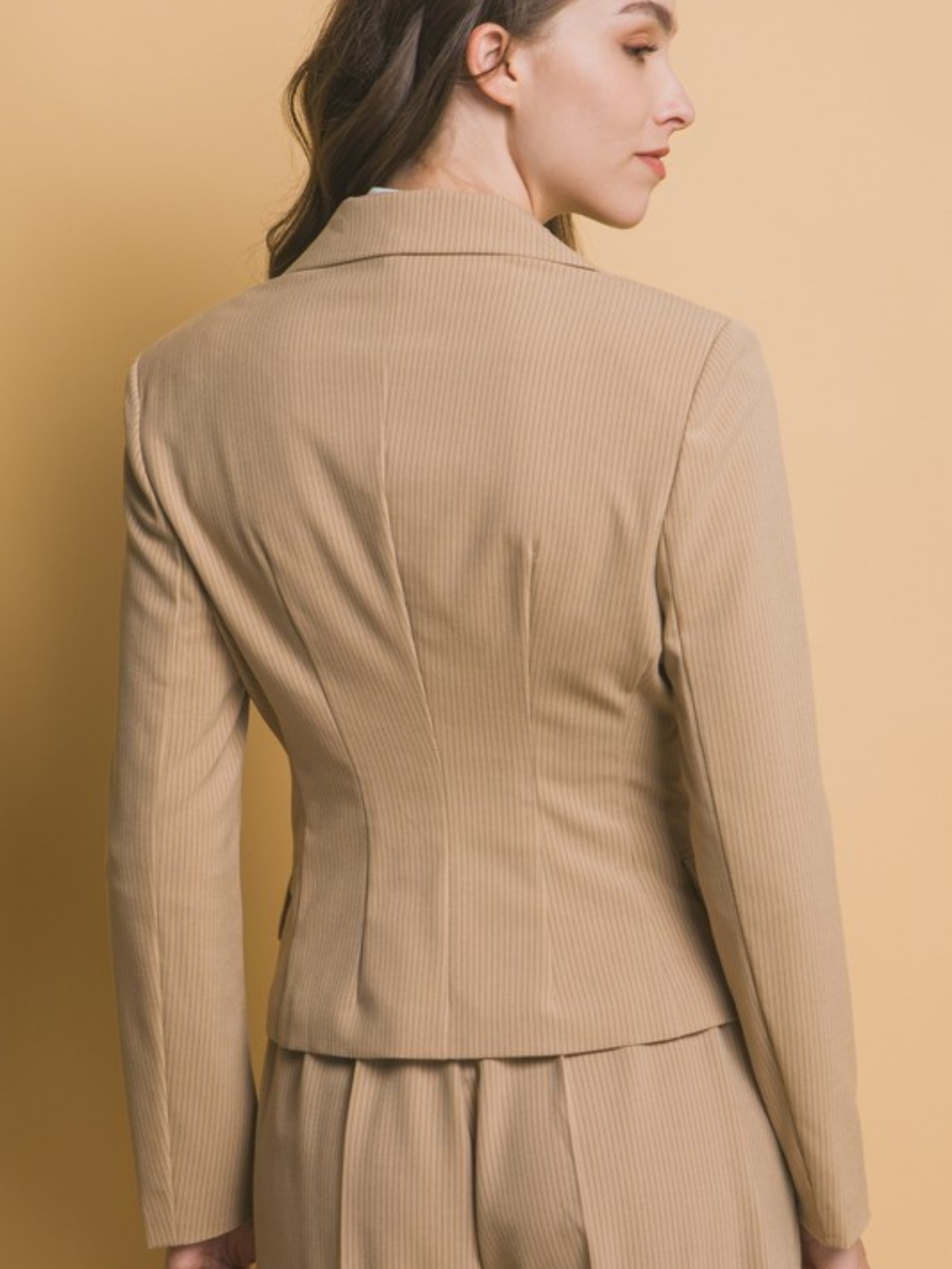One Button Pinstripe Blazer