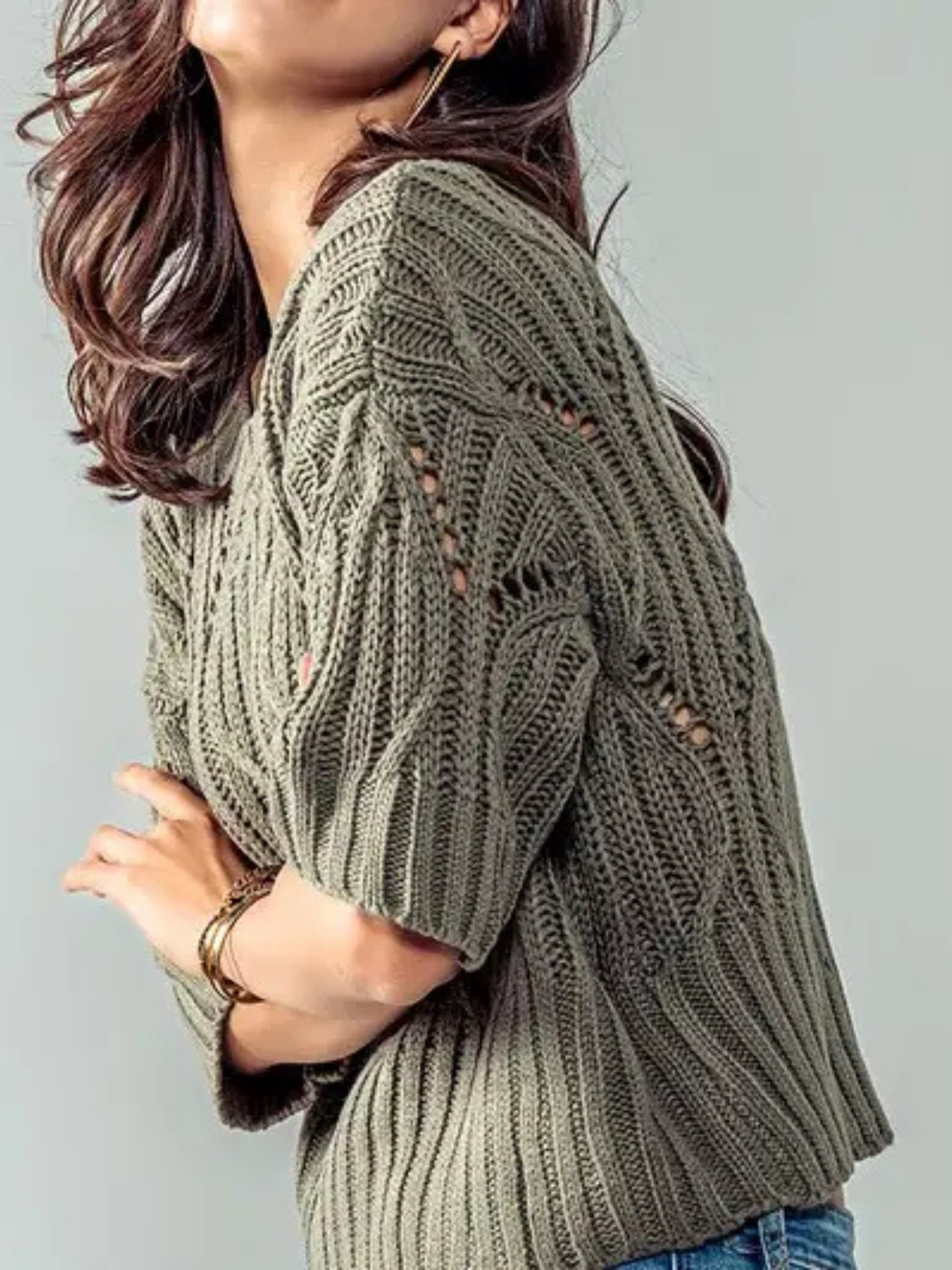 Crochet Crewneck Sweater - Mimi & Rae