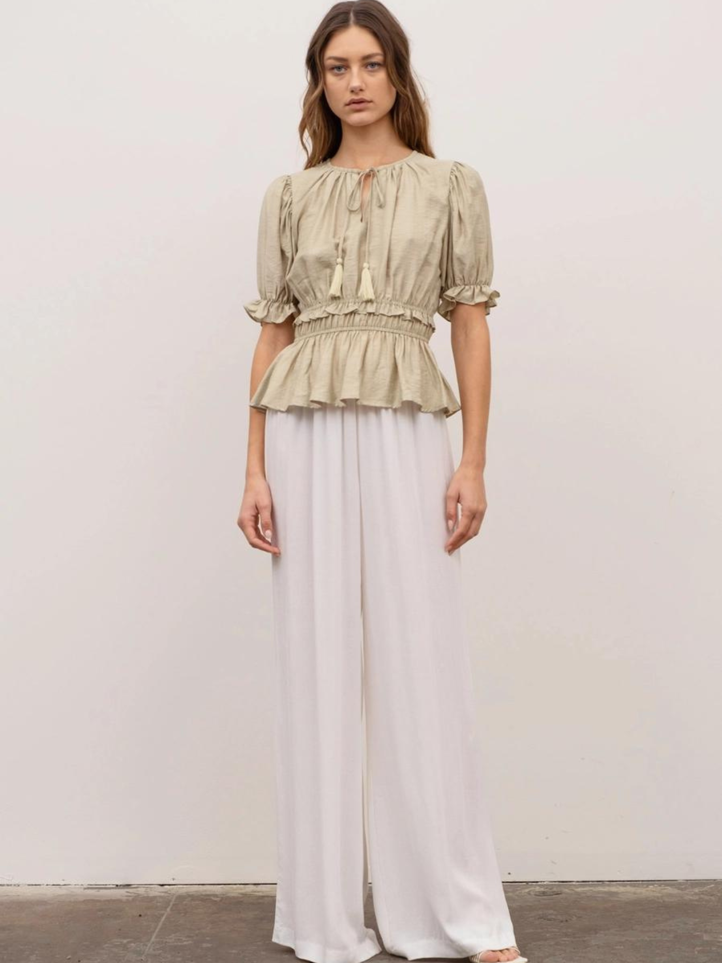 Tassle Tie Ruffle Top - Mimi & Rae