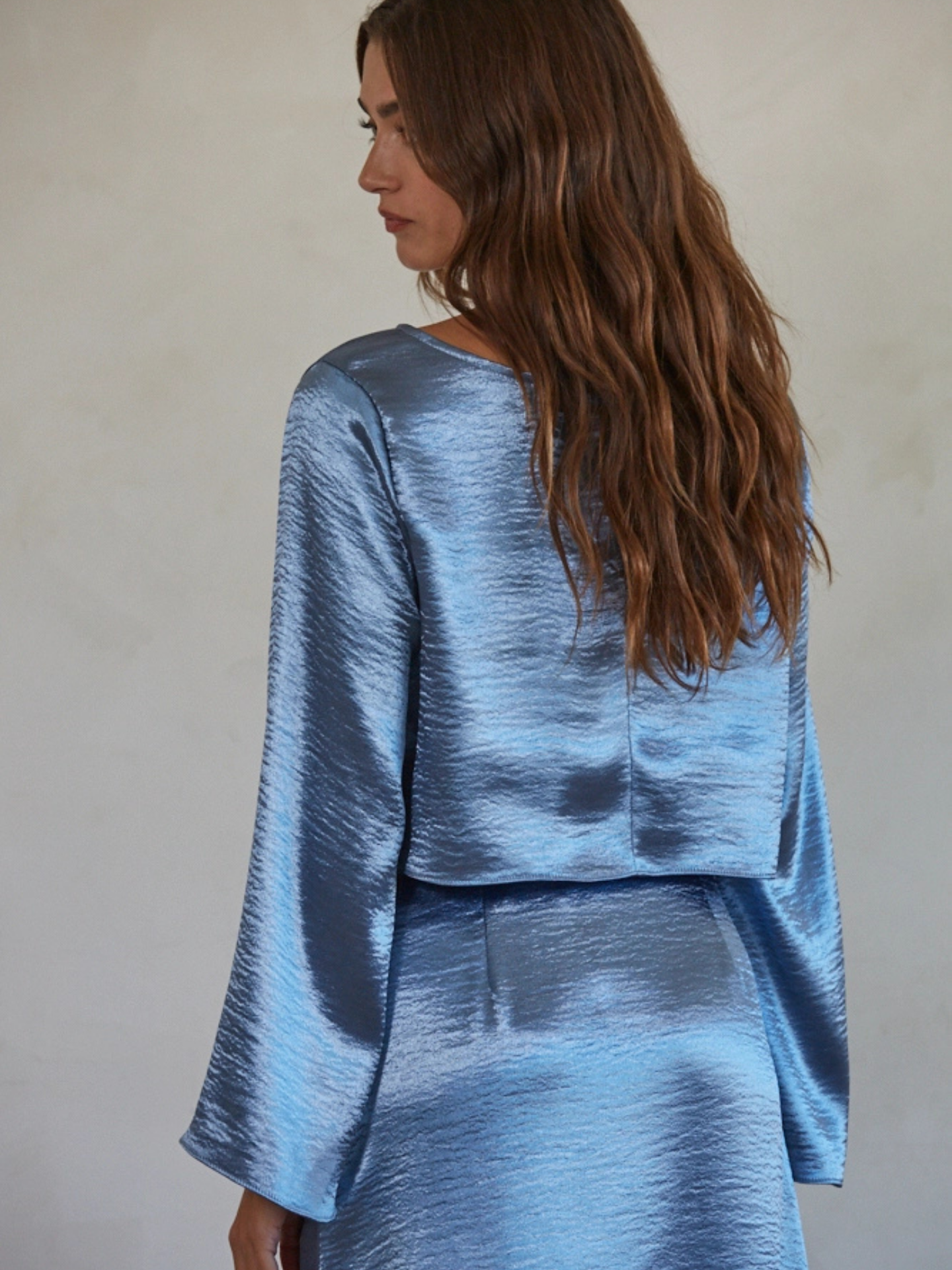 Blue Satin Top - Mimi & Rae