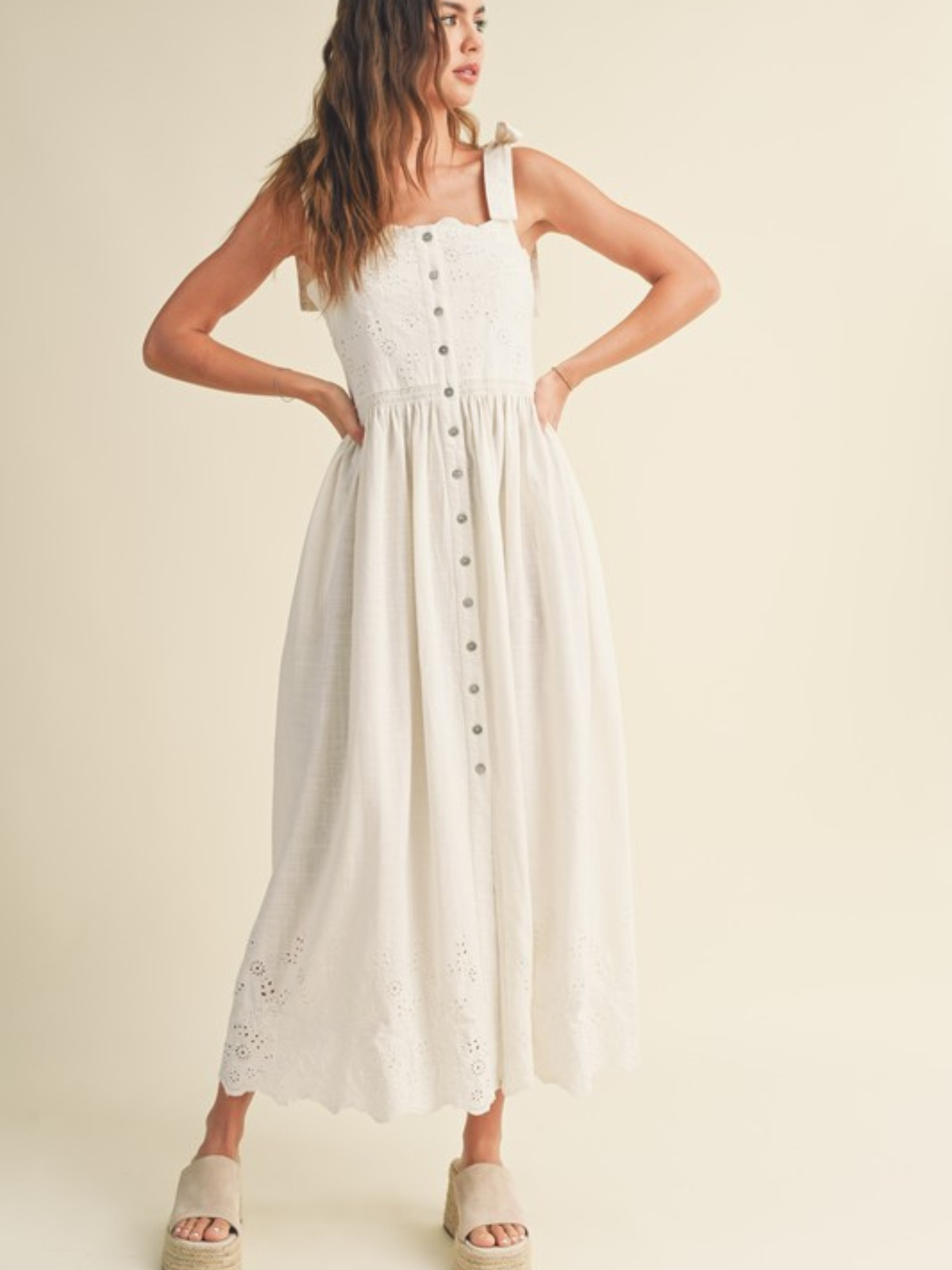 Eyelet Maxi Dress - Mimi & Rae