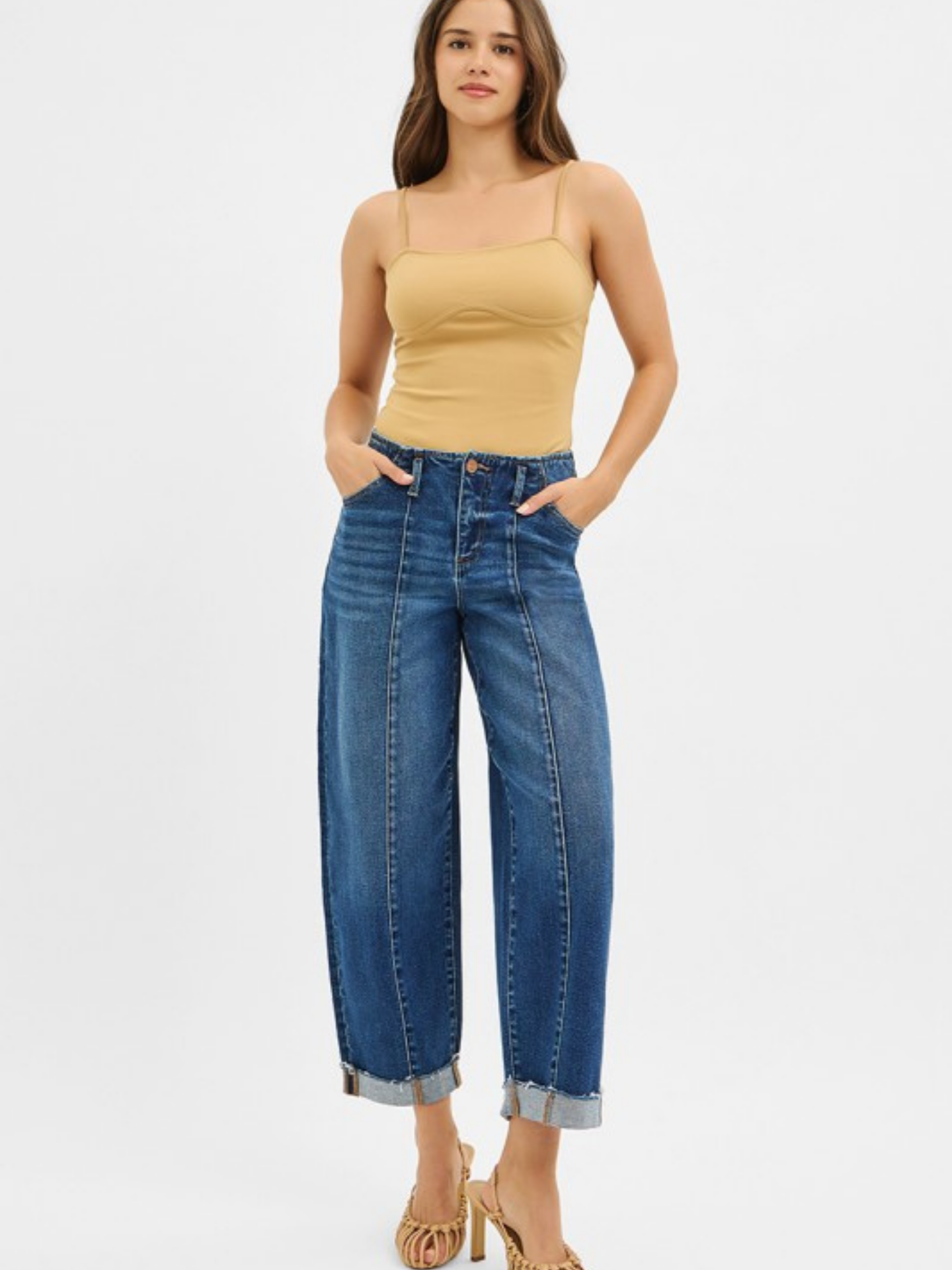 Dark Wash Barrel Denim