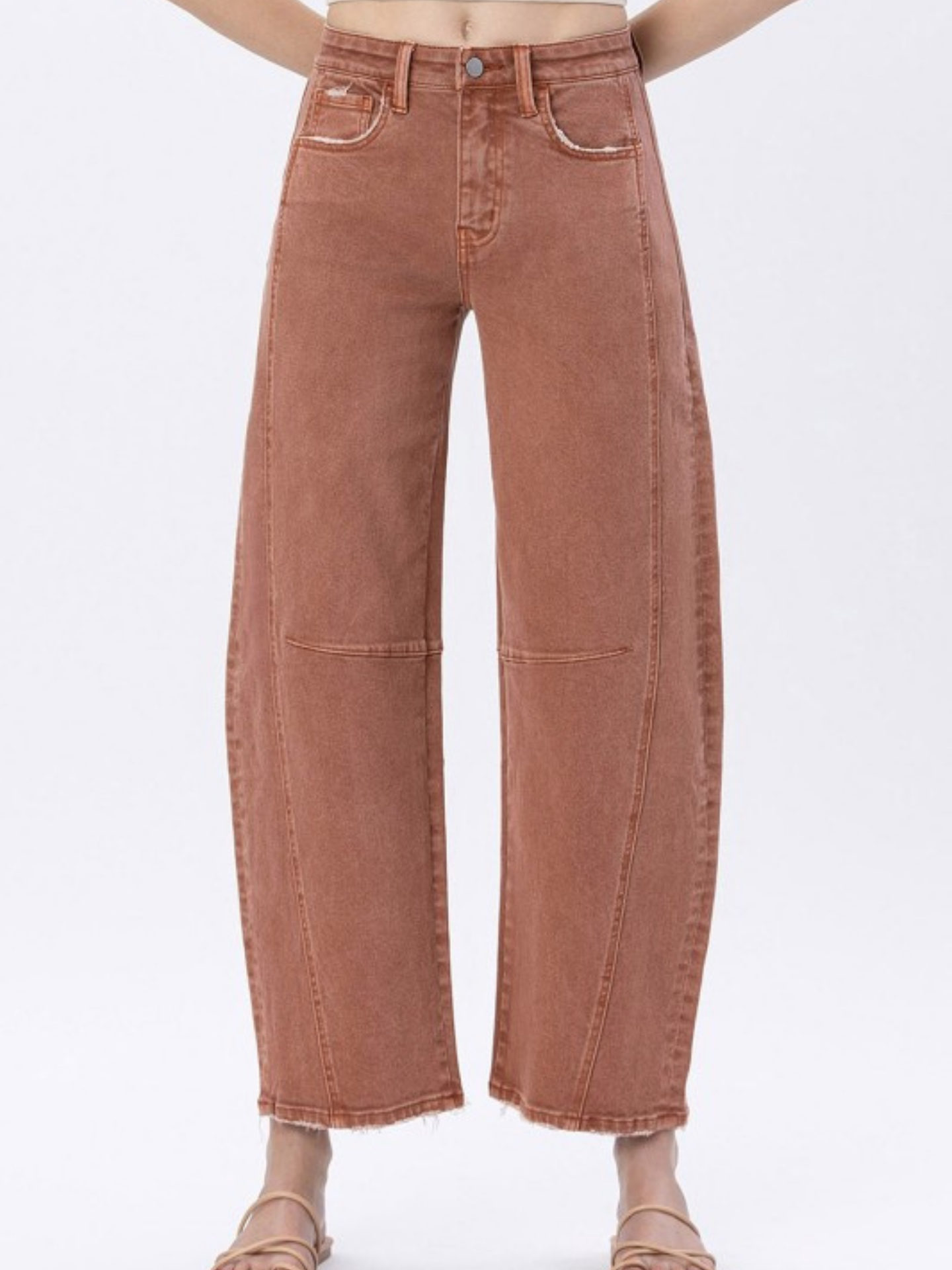 Pumpkin Spice Barrel Leg Denim