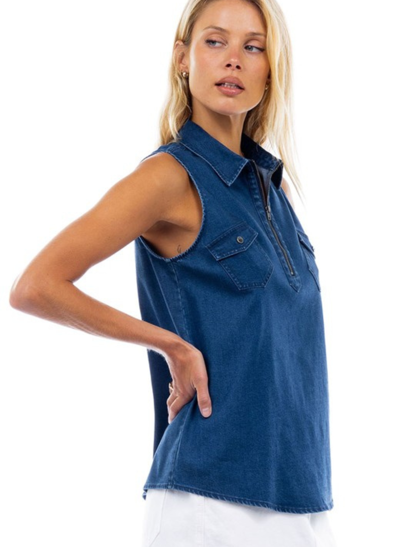 Tencel ZIp Pocket Top - Mimi & Rae