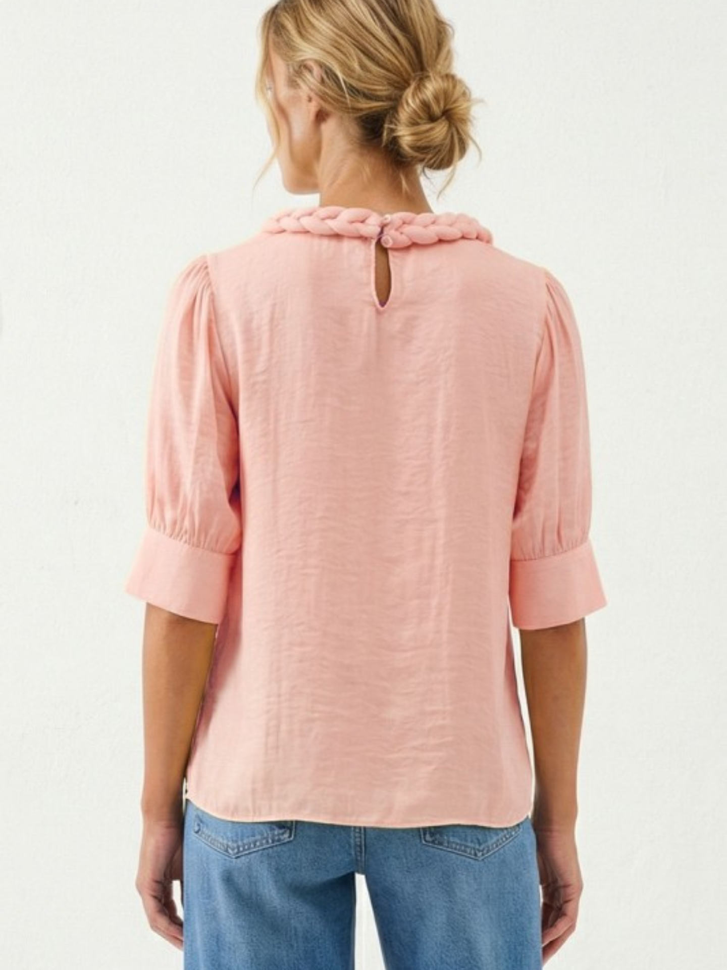 Braided Half Sleeve Blouse - Mimi & Rae