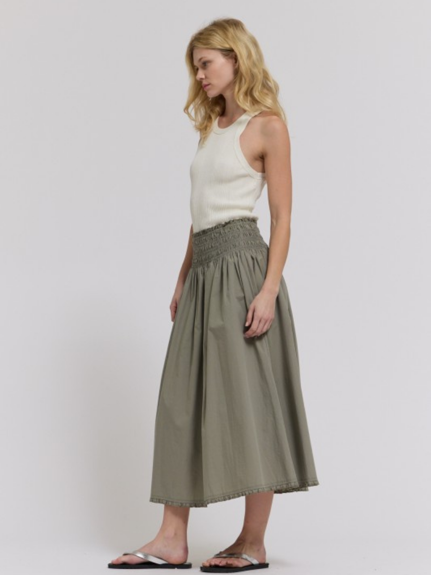 Edith Smocked Waist Skirt