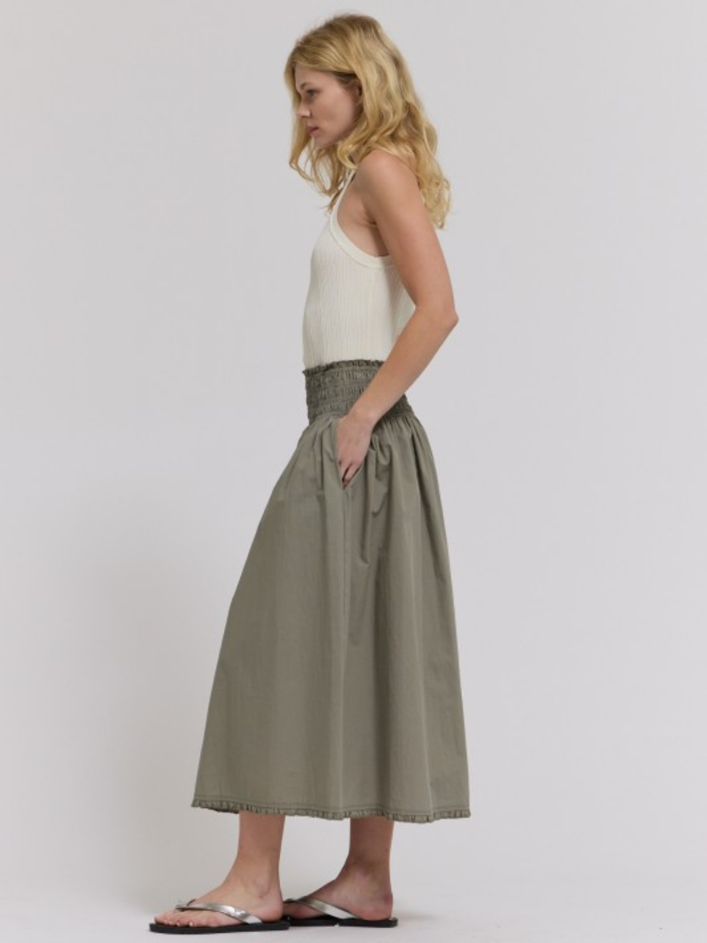 Edith Smocked Waist Skirt