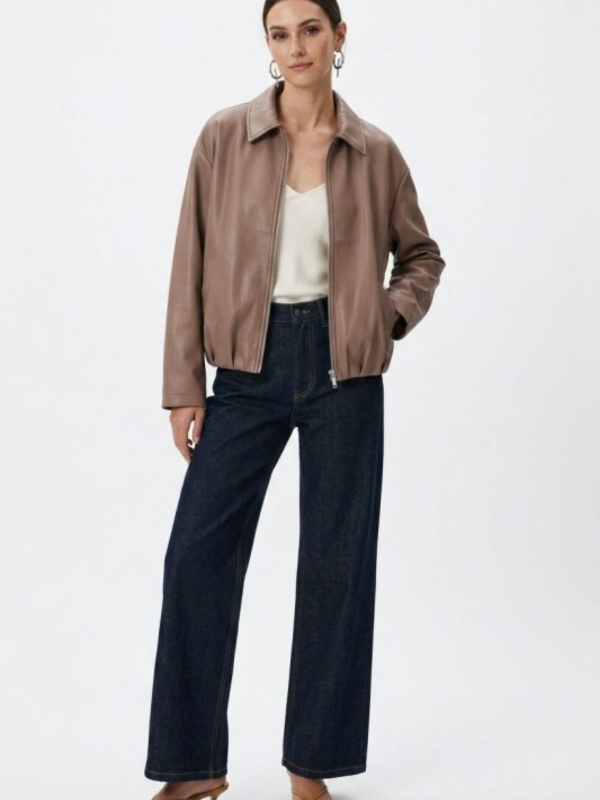 Faux Leather Bomber Jacket