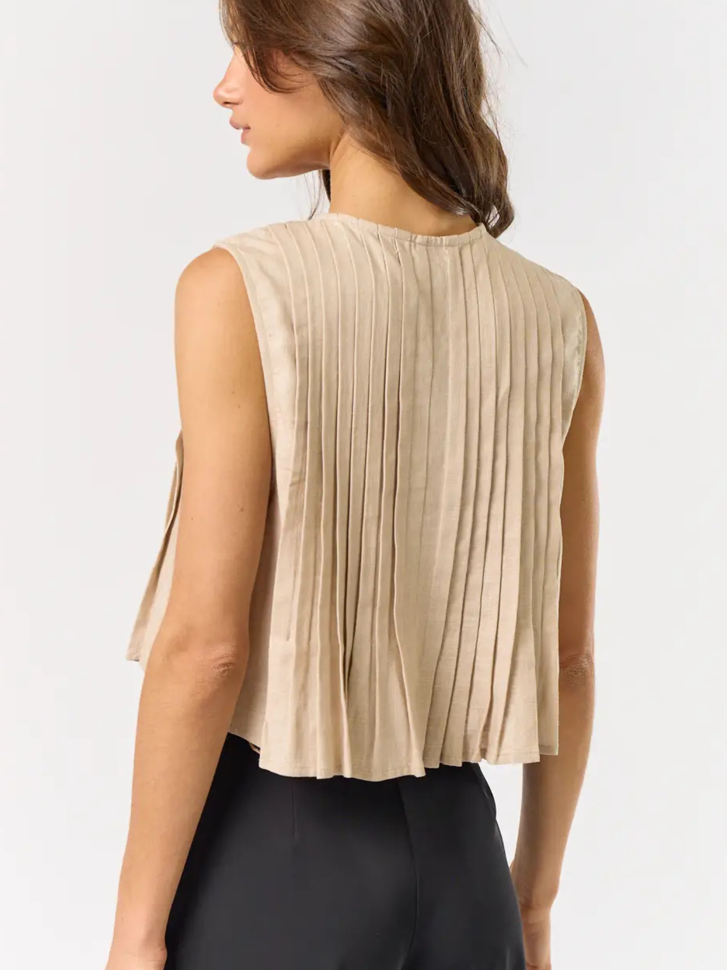 Linen Pleated Top