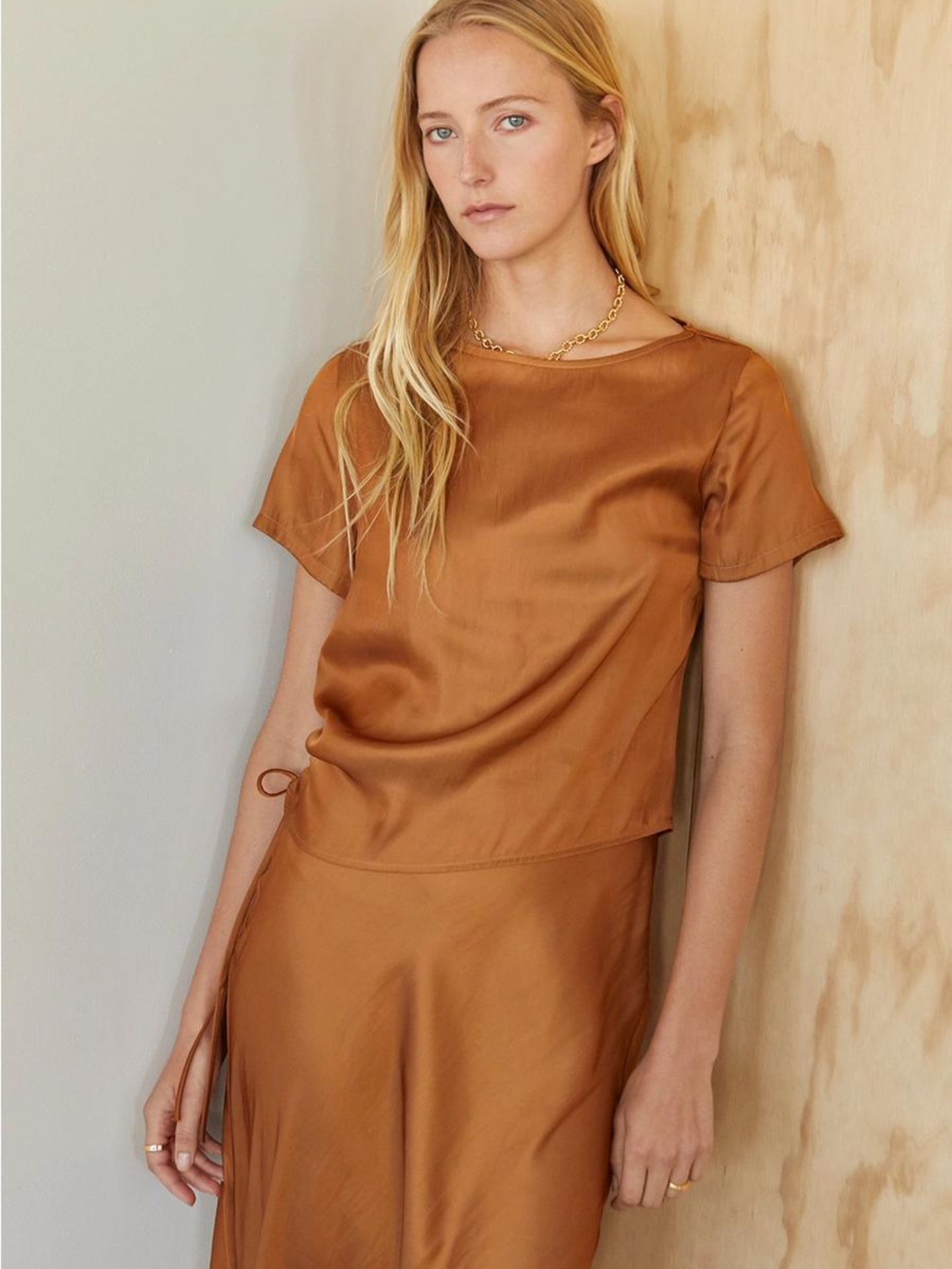 Satin Ruched Tee - Mimi & Rae