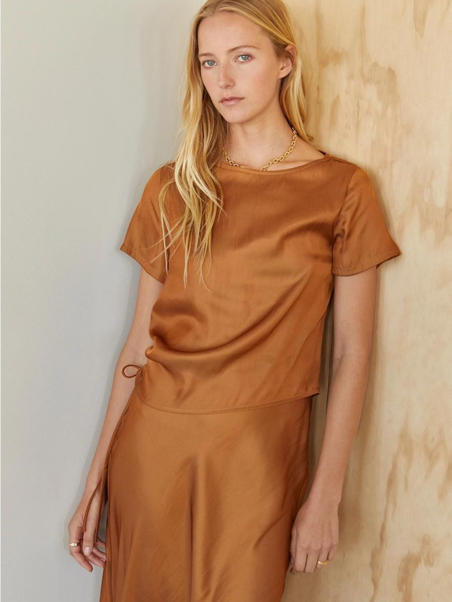 Satin Ruched Tee