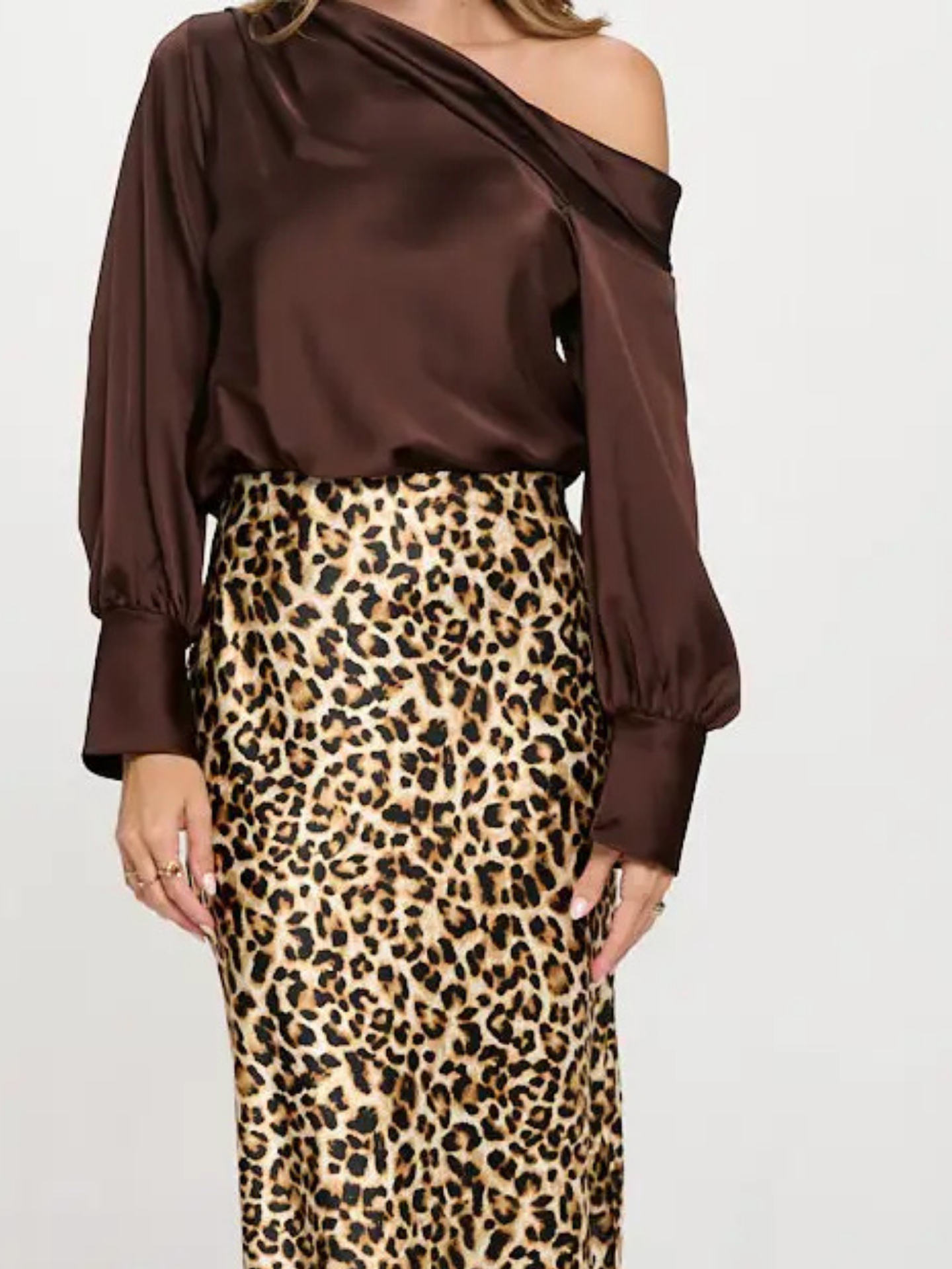 Satin One-Shoulder Top - Mimi & Rae