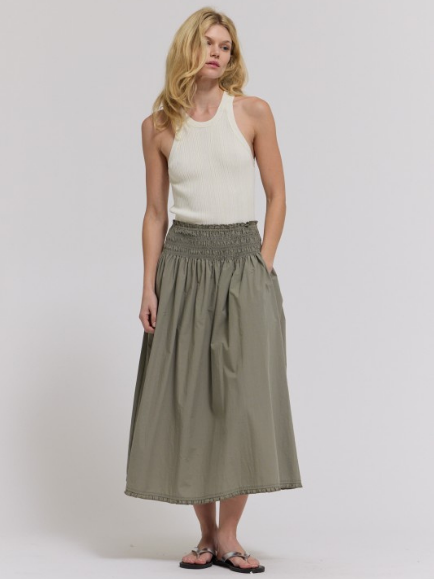 Edith Smocked Waist Skirt