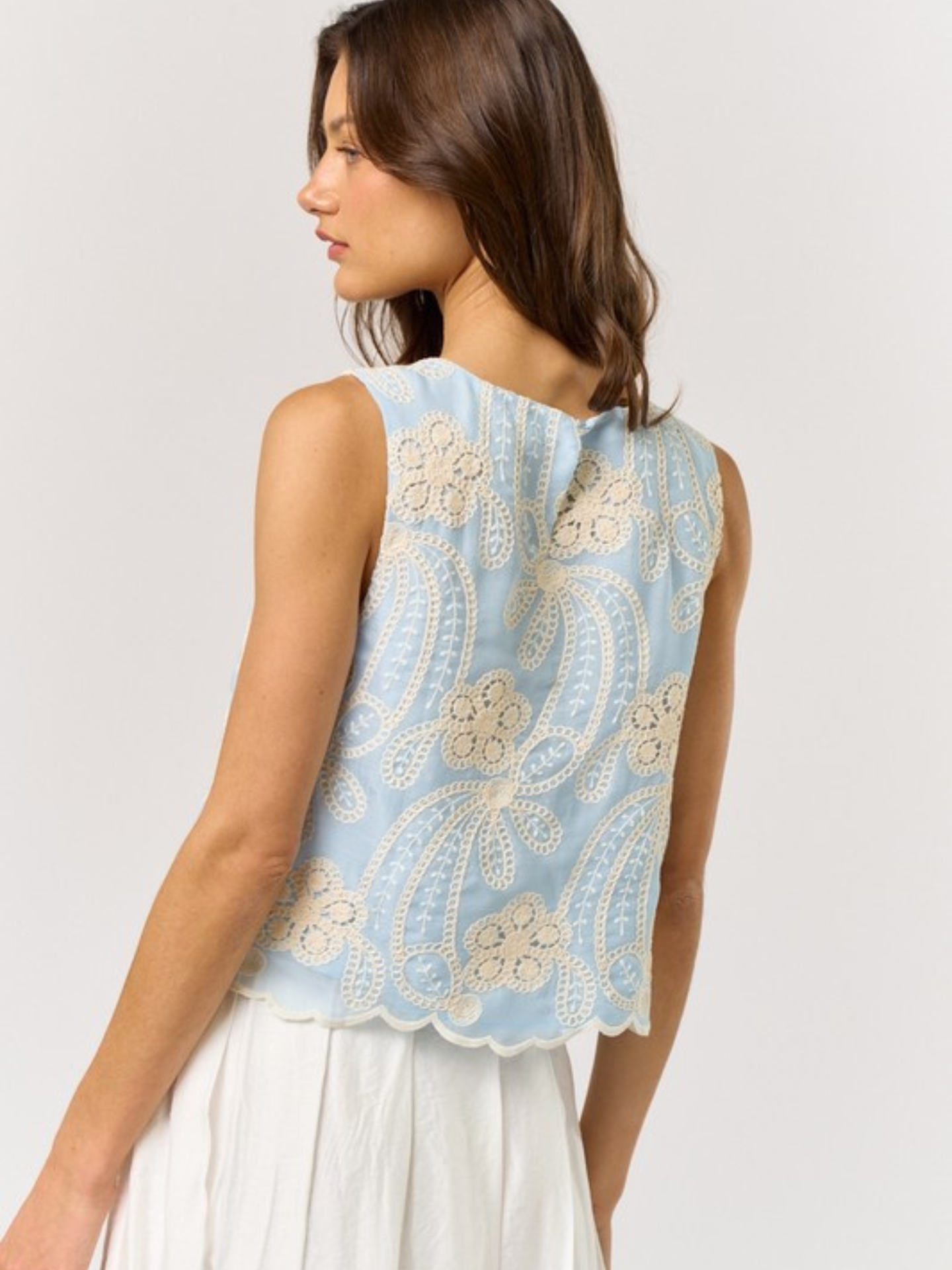 Embroidered Blue Blouse