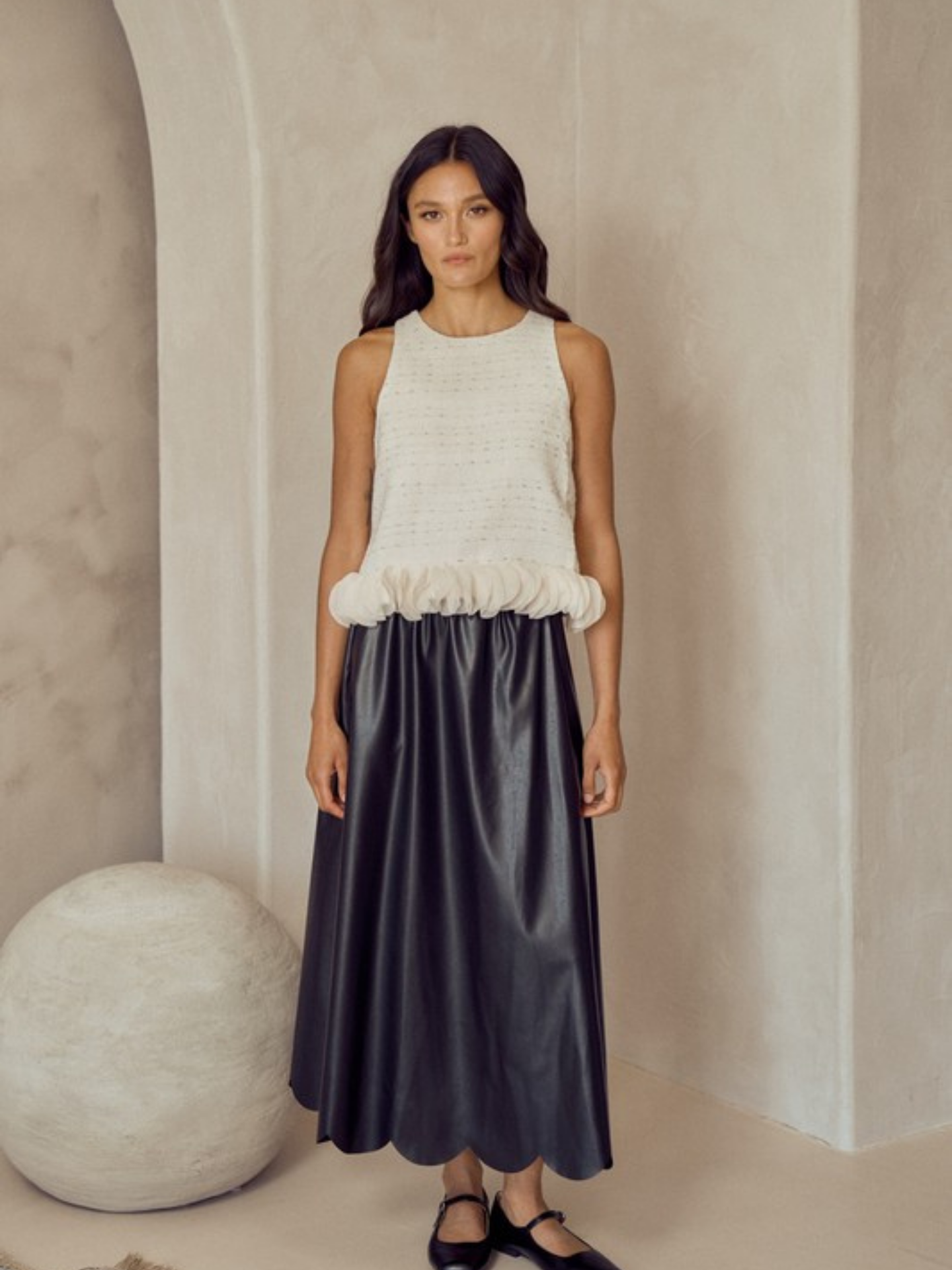 Scalloped Maxi Skirt - Mimi & Rae