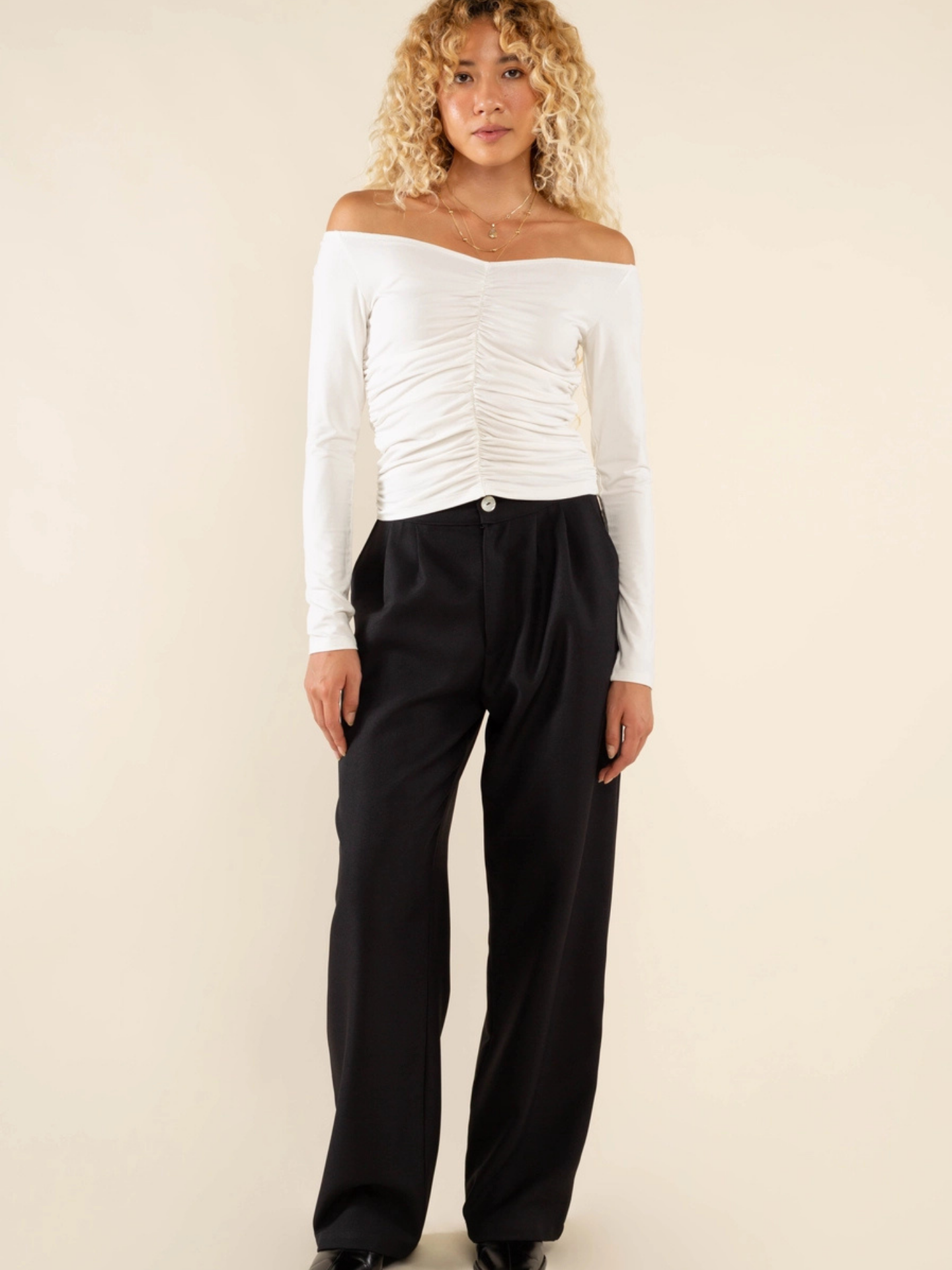 Off Shoulder Ruched Top - Mimi & Rae