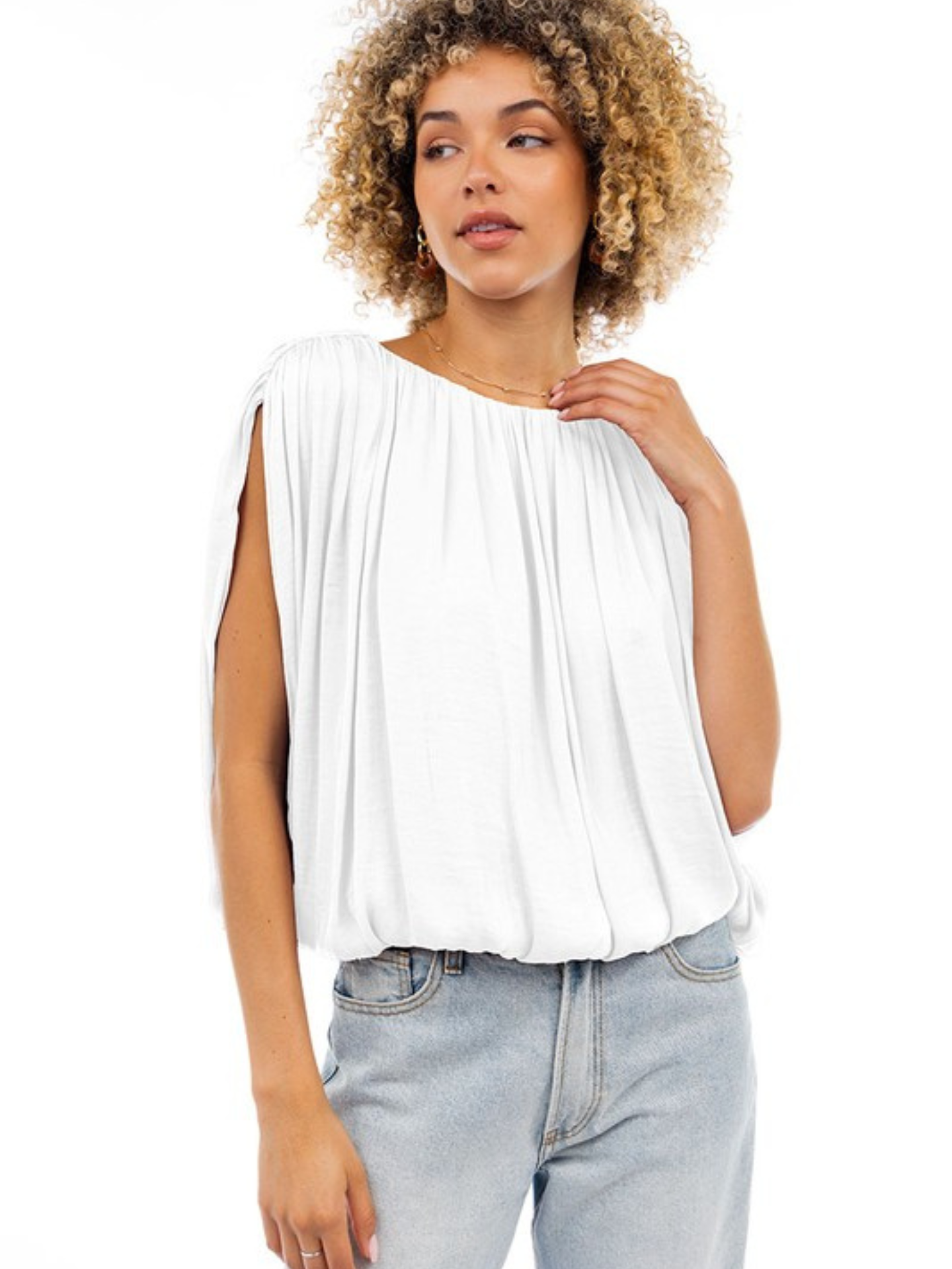 Grecian Drape Blouse - Mimi & Rae