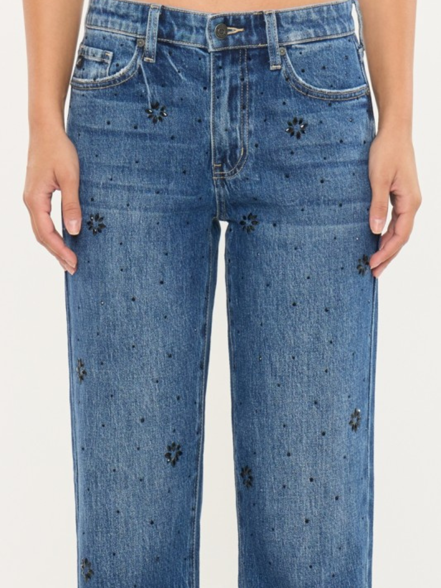 Embellished Straight Denim