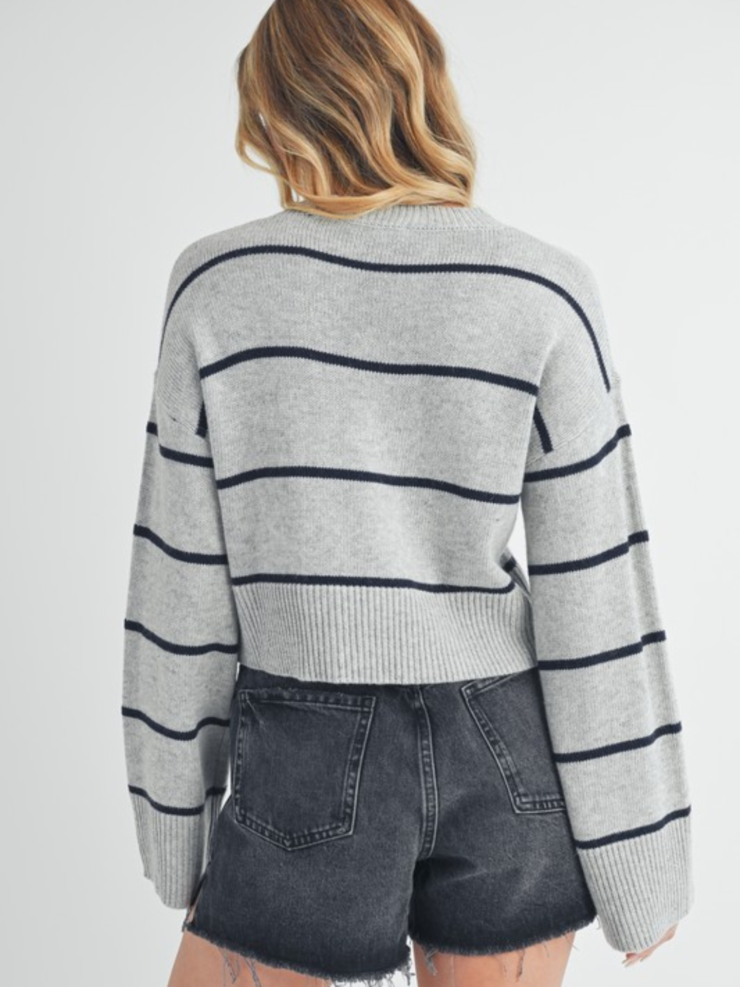 Gray/Navy Stripe Sweater