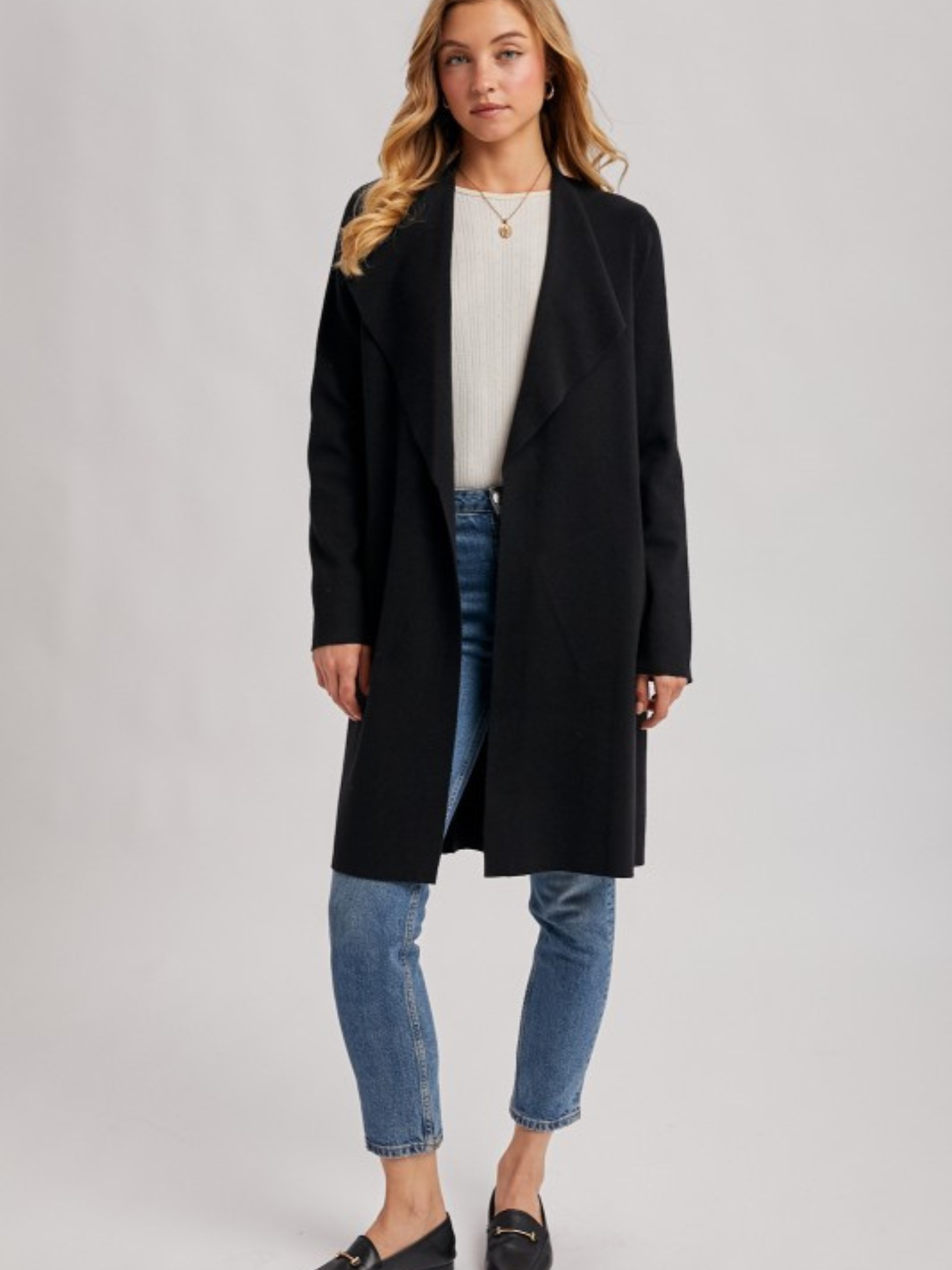 Open Front Knit Cardi - Mimi & Rae