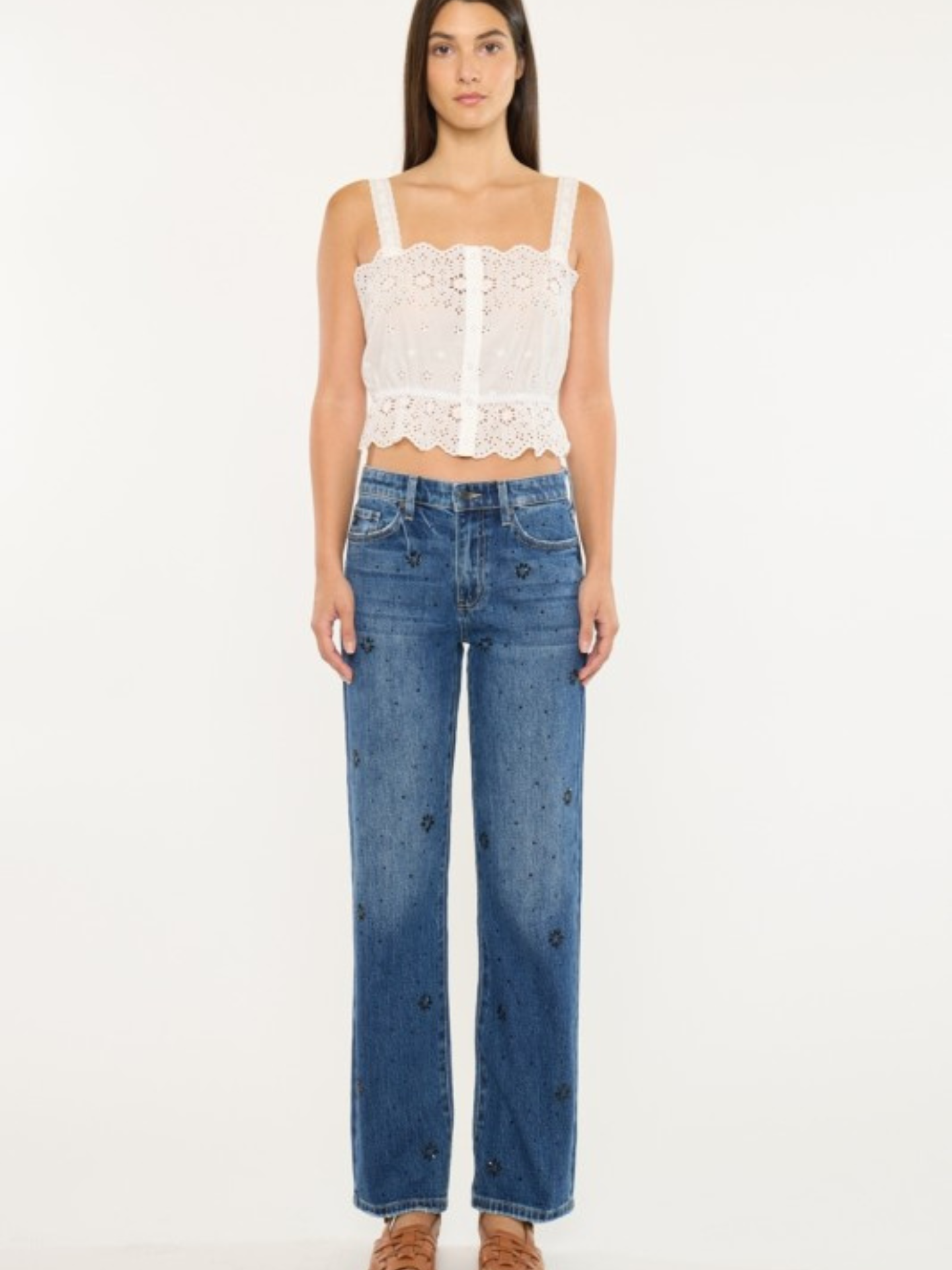 Embellished Straight Denim